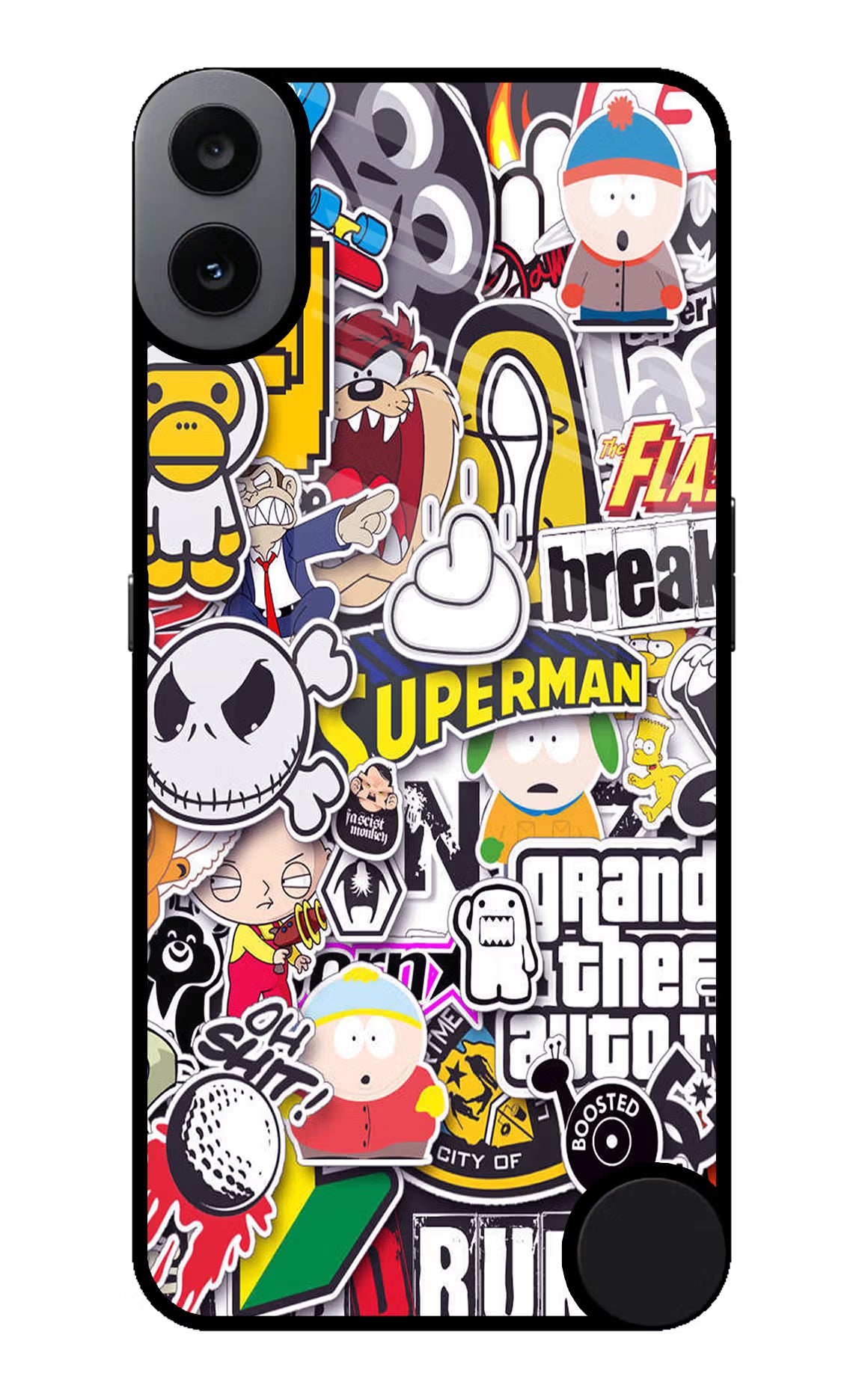 Sticker Bomb CMF by Nothing Phone 1 Back Cover - Sticker Bomb CMF by Nothing Phone 1 Glass Case Back Cover by Casekaro Sticker Bomb CMF by Nothing Phone 1 Glass Case Back Cover by Casekaro