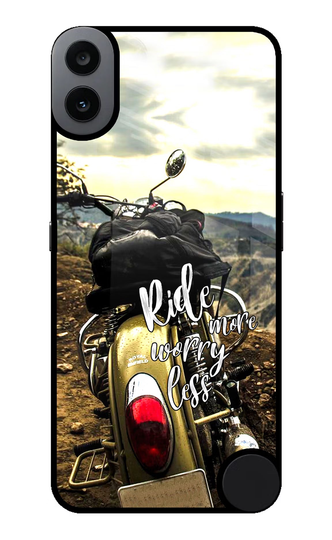 Ride More Worry Less CMF by Nothing Phone 1 Back Cover - Ride More Worry Less CMF by Nothing Phone 1 Glass Case Back Cover by Casekaro Ride More Worry Less CMF by Nothing Phone 1 Glass Case Back Cover by Casekaro