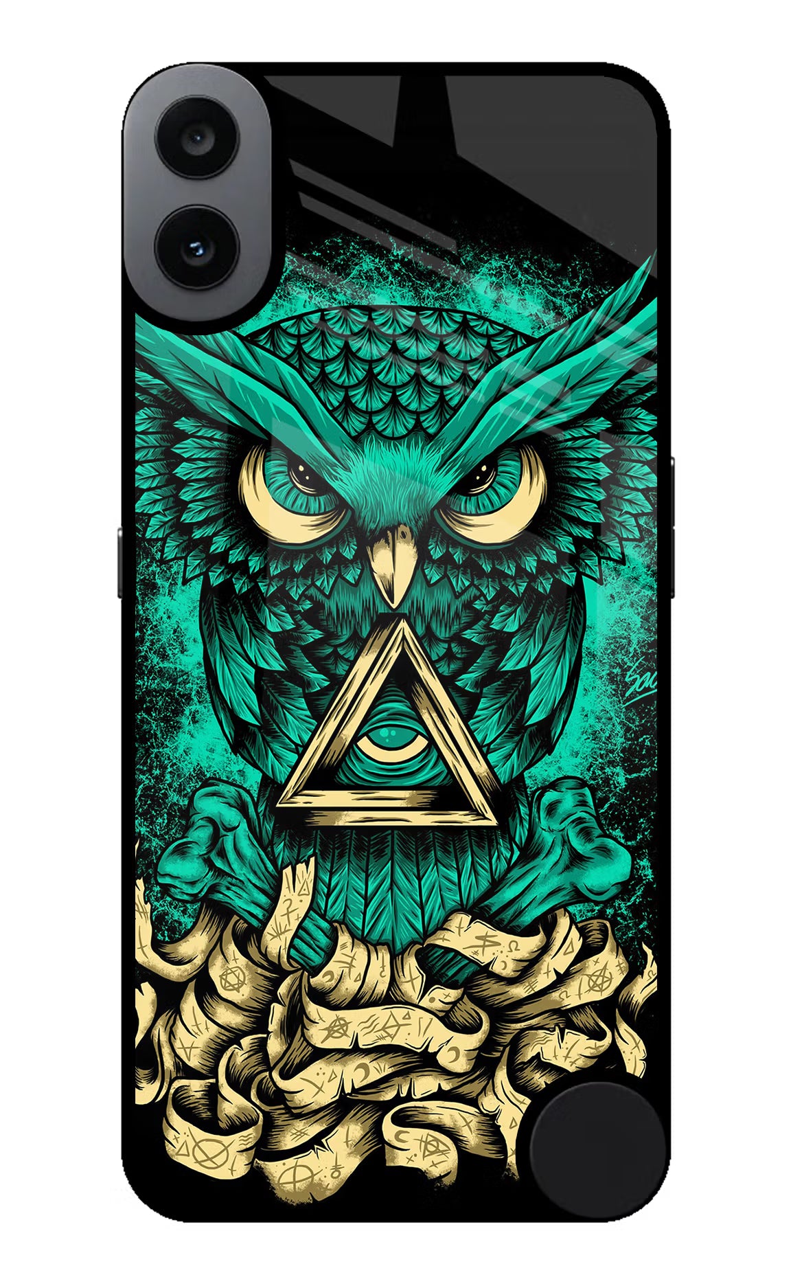 Green Owl CMF by Nothing Phone 1 Glass Case - Green Owl CMF by Nothing Phone 1 Glass Case Green Owl CMF by Nothing Phone 1 Glass Case
