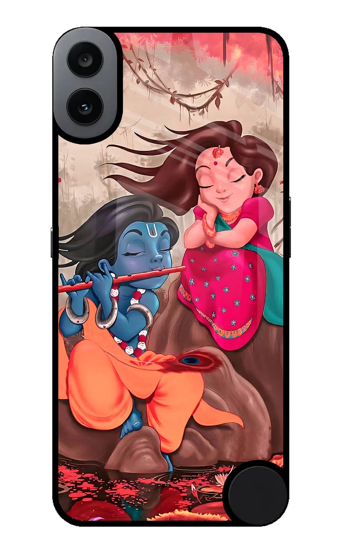 Radhe Krishna CMF by Nothing Phone 1 Back Cover - Radhe Krishna CMF by Nothing Phone 1 Glass Case Back Cover by Casekaro Radhe Krishna CMF by Nothing Phone 1 Glass Case Back Cover by Casekaro