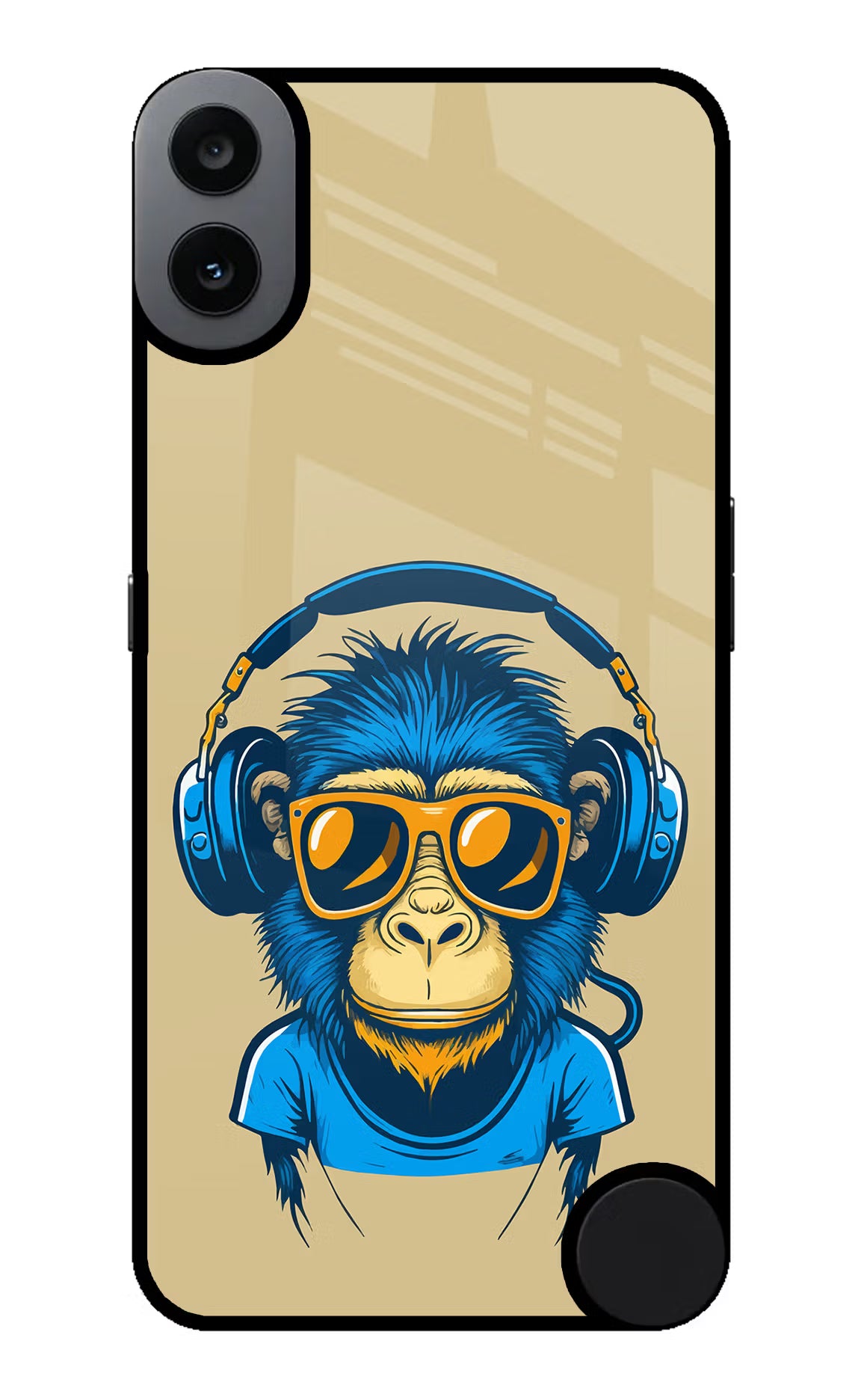 Monkey Headphone CMF by Nothing Phone 1 Glass Case - Monkey Headphone CMF by Nothing Phone 1 Glass Case Monkey Headphone CMF by Nothing Phone 1 Glass Case