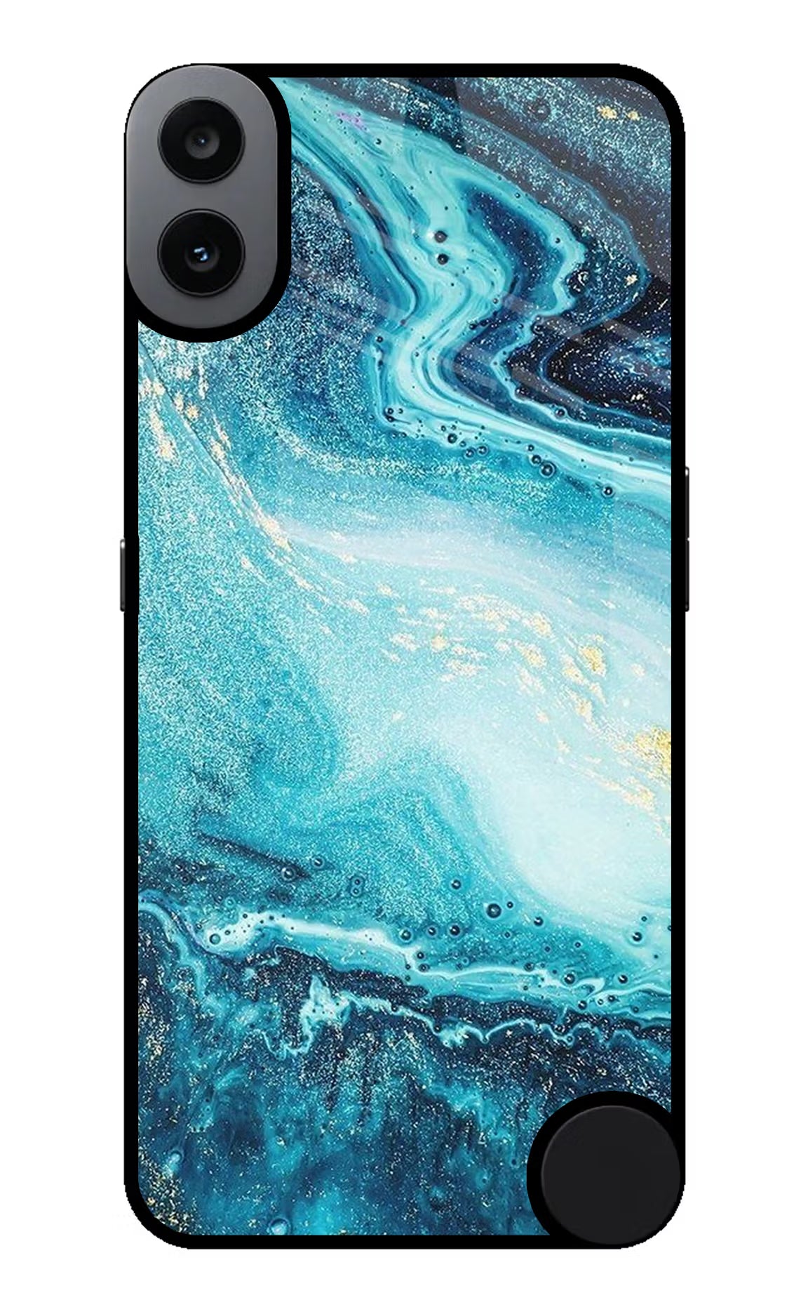 Blue Glitter Marble CMF by Nothing Phone 1 Back Cover - Blue Glitter Marble CMF by Nothing Phone 1 Glass Case Back Cover by Casekaro Blue Glitter Marble CMF by Nothing Phone 1 Glass Case Back Cover by Casekaro