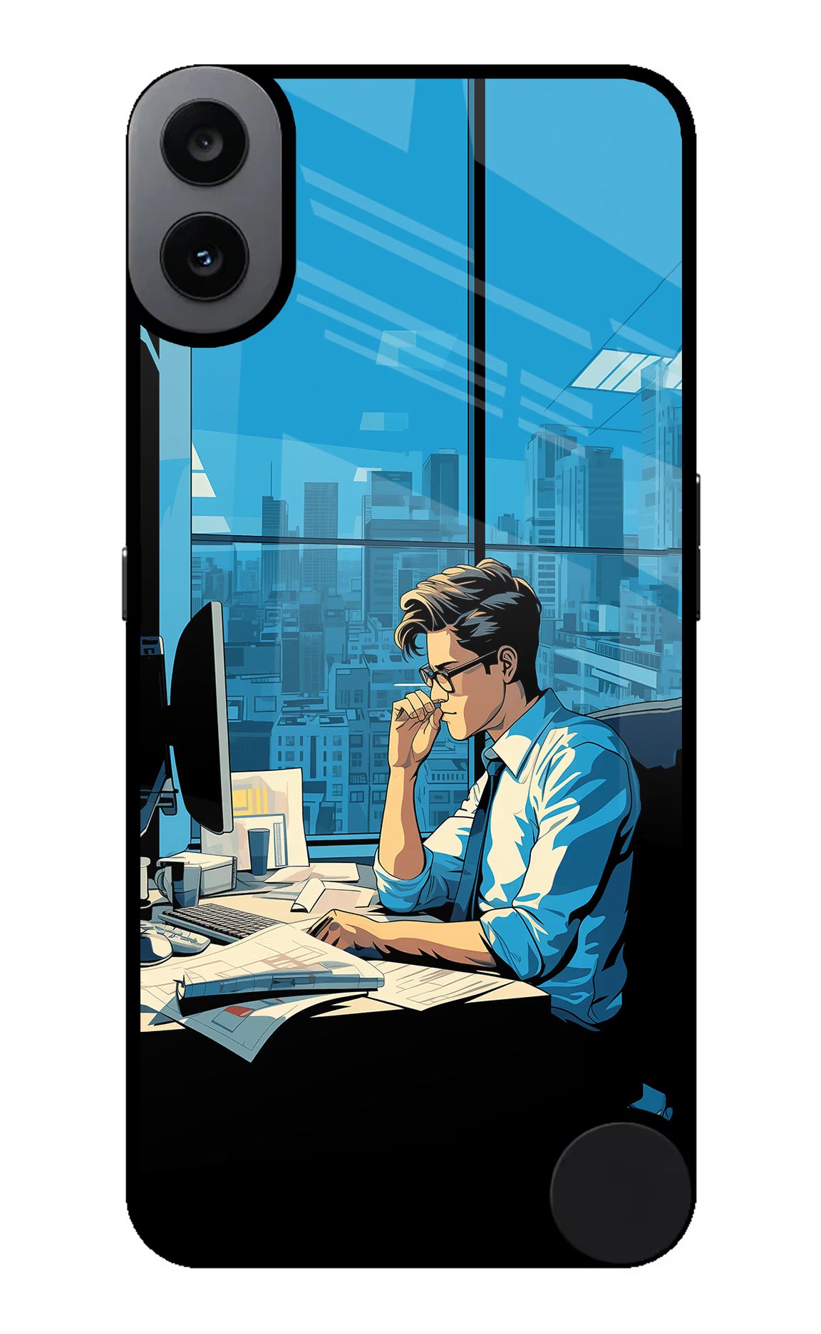 Focused Hustler (AI Generated) CMF by Nothing Phone 1 Back Cover - Focused Hustler (AI Generated) CMF by Nothing Phone 1 Glass Case Back Cover by Casekaro Focused Hustler (AI Generated) CMF by Nothing Phone 1 Glass Case Back Cover by Casekaro