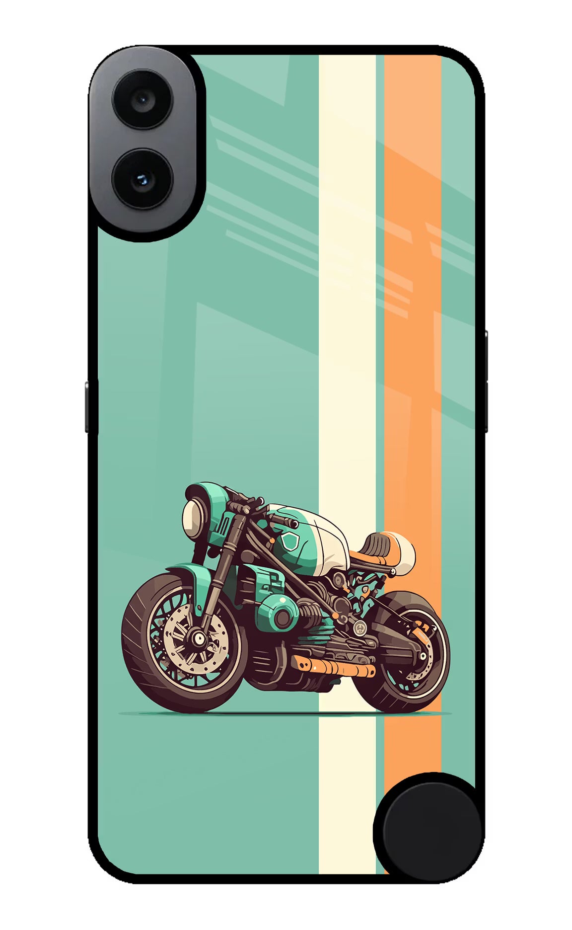 Striped Moto Drift CMF by Nothing Phone 1 Back Cover - Striped Moto Drift CMF by Nothing Phone 1 Glass Case Back Cover by Casekaro Striped Moto Drift CMF by Nothing Phone 1 Glass Case Back Cover by Casekaro