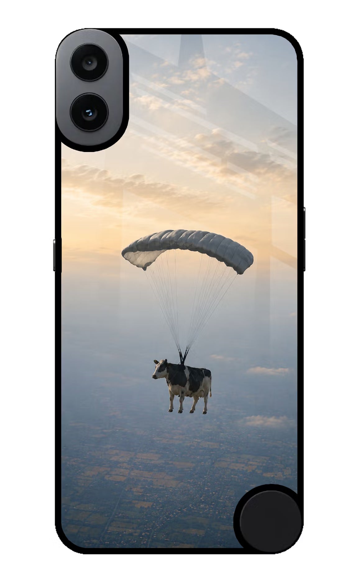 Skydiving Cow CMF by Nothing Phone 1 Glass Case - Skydiving Cow CMF by Nothing Phone 1 Glass Case Skydiving Cow CMF by Nothing Phone 1 Glass Case