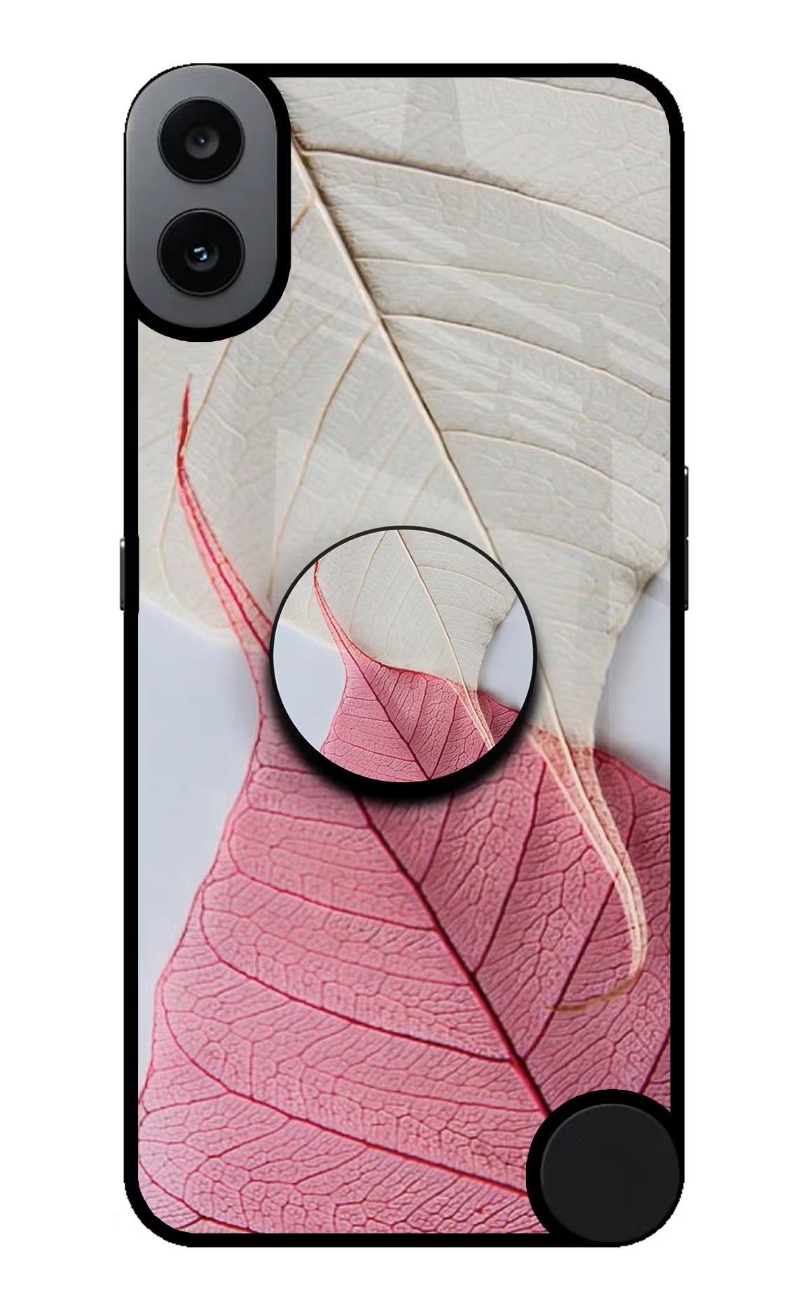 White Pink Leaf CMF by Nothing Phone 1 Pop Case - White Pink Leaf CMF by Nothing Phone 1 Pop Case by Casekaro White Pink Leaf CMF by Nothing Phone 1 Pop Case by Casekaro