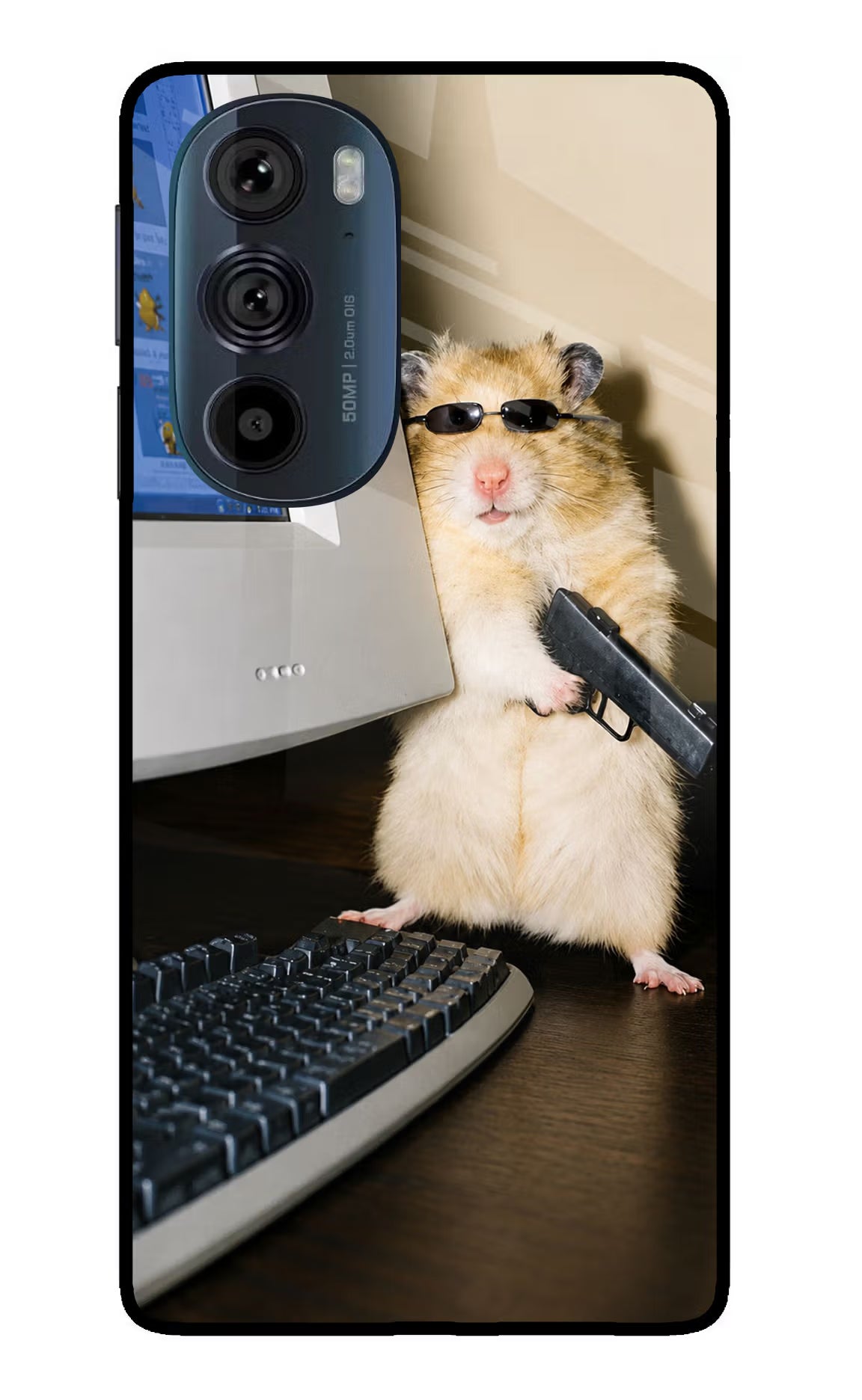 Hacker Hamster Moto Edge 30 Pro Glass Case - Hacker Hamster Moto Edge 30 Pro Glass Case Hacker Hamster Moto Edge 30 Pro Glass Case
