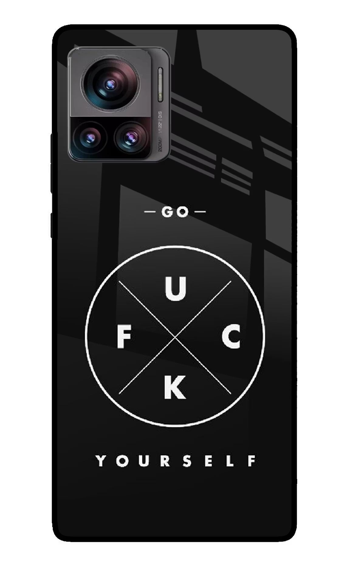 Go Fuck Yourself Moto Edge 30 Ultra Glass Case Back Cover by Casekaro