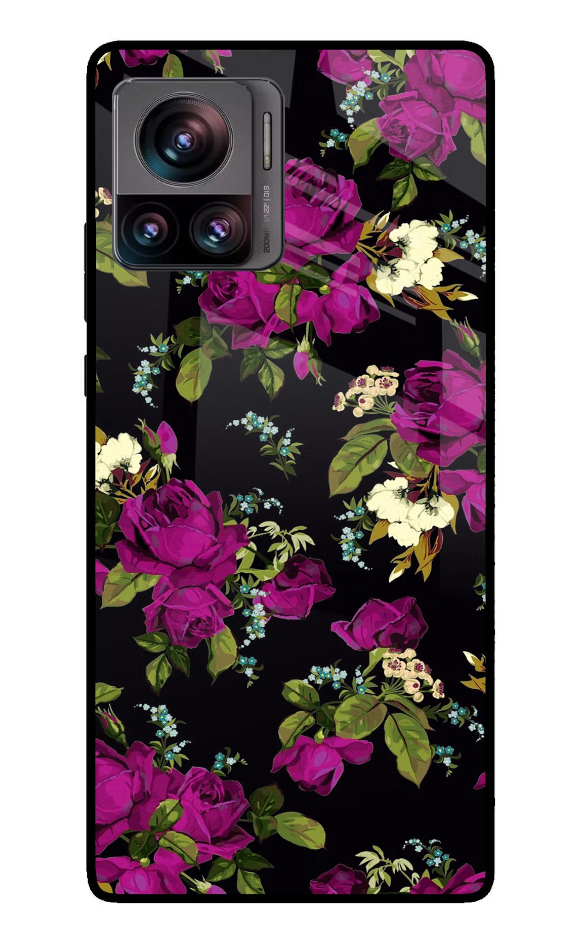Flowers Moto Edge 30 Ultra Glass Case Back Cover by Casekaro