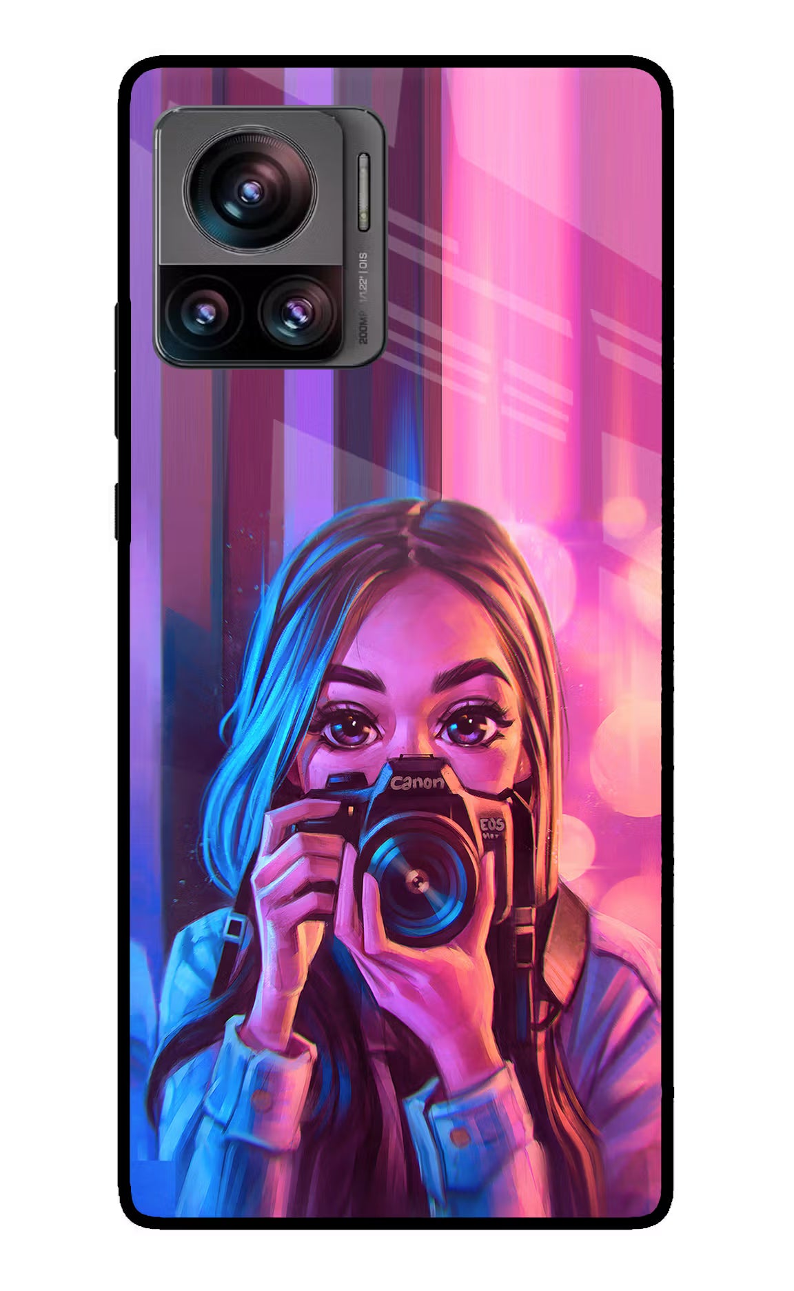 Girl Photographer Moto Edge 30 Ultra Glass Case Back Cover by Casekaro