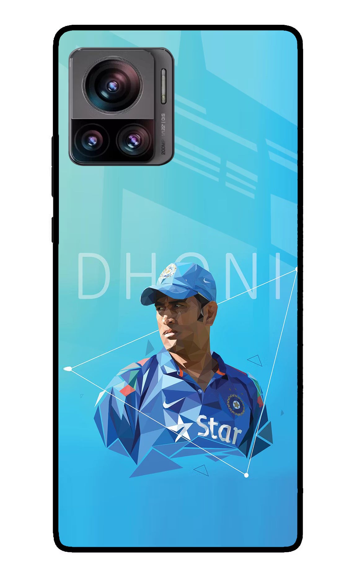 Dhoni Artwork Moto Edge 30 Ultra Glass Case Back Cover by Casekaro