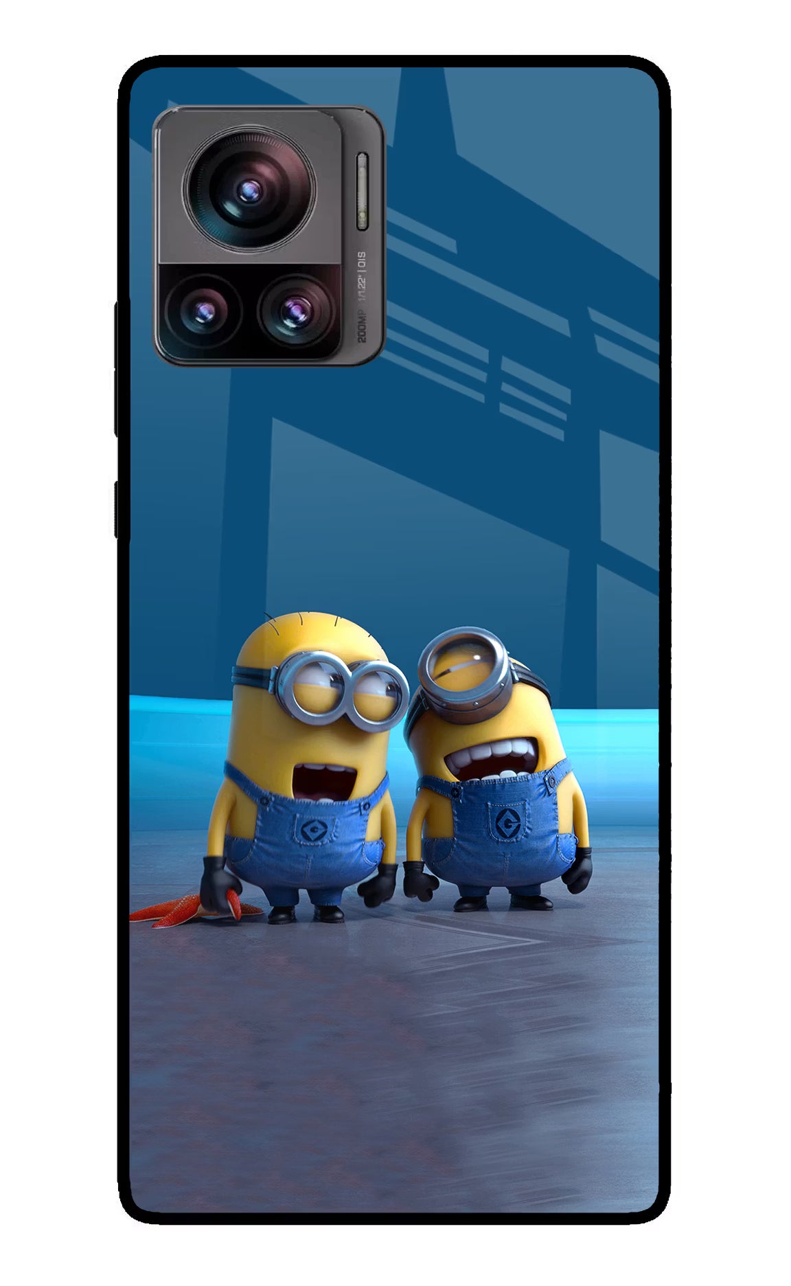 Minion Laughing Moto Edge 30 Ultra Glass Case Back Cover by Casekaro