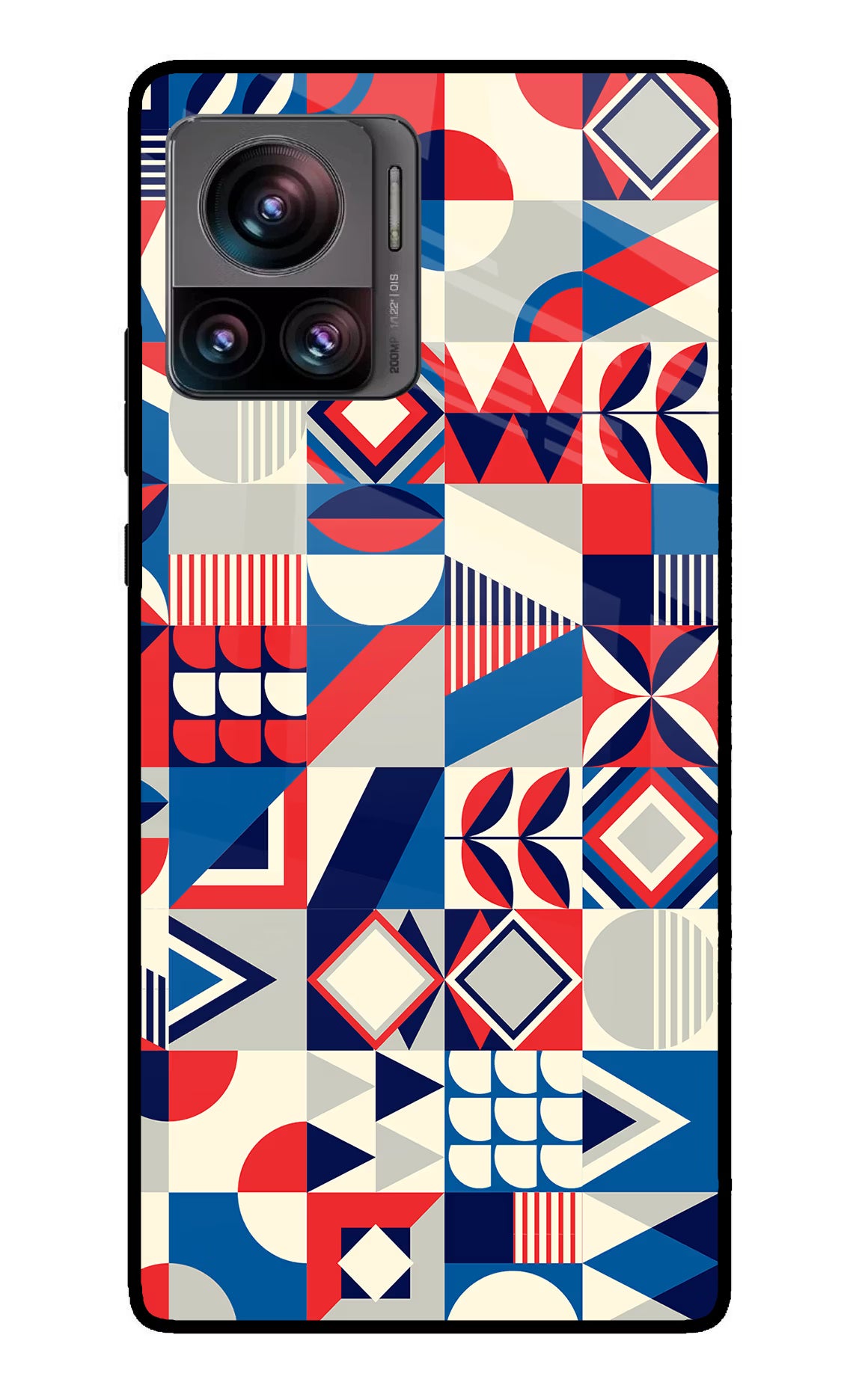Colorful Pattern Moto Edge 30 Ultra Glass Case Back Cover by Casekaro
