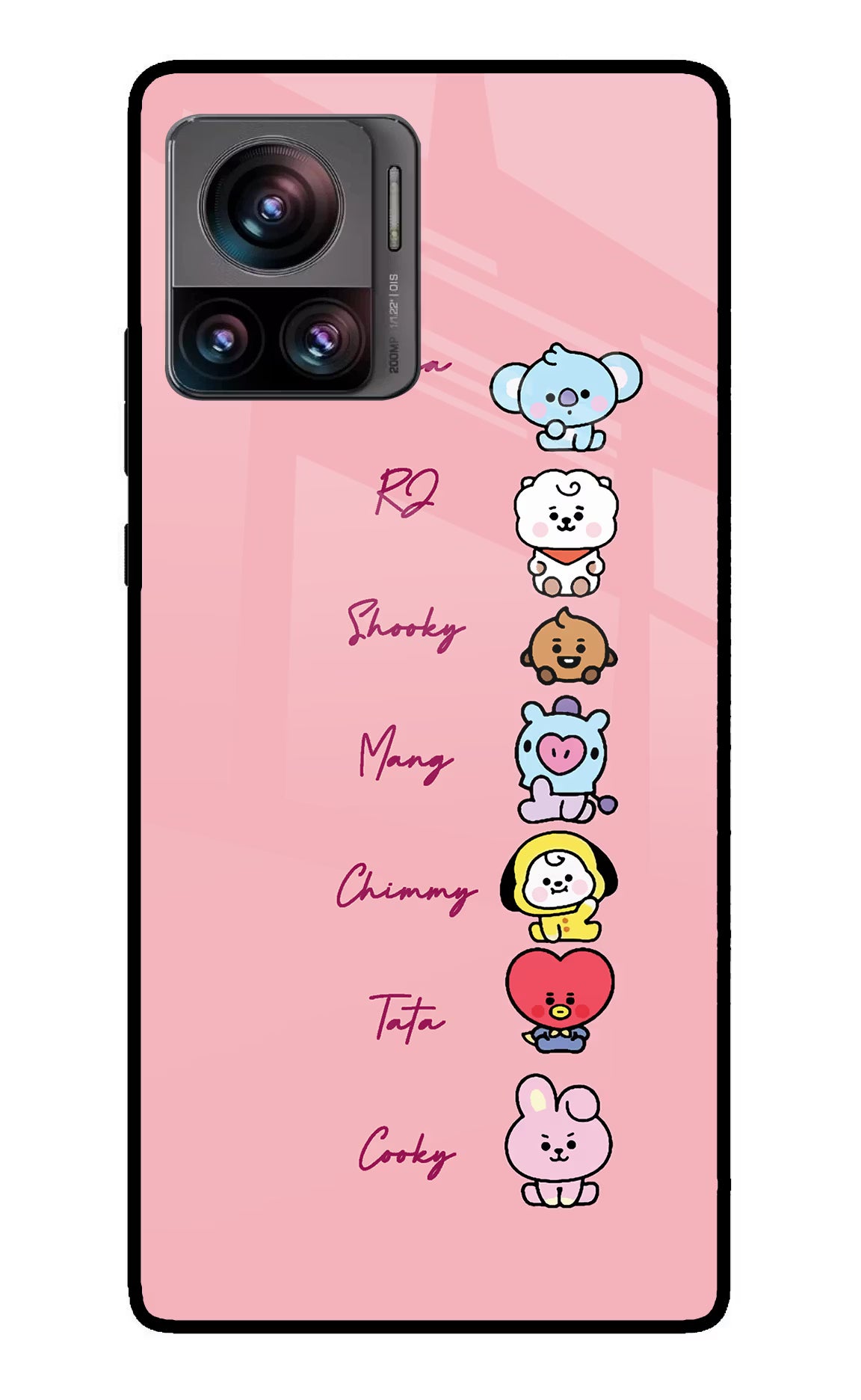 BTS names Moto Edge 30 Ultra Glass Case Back Cover by Casekaro