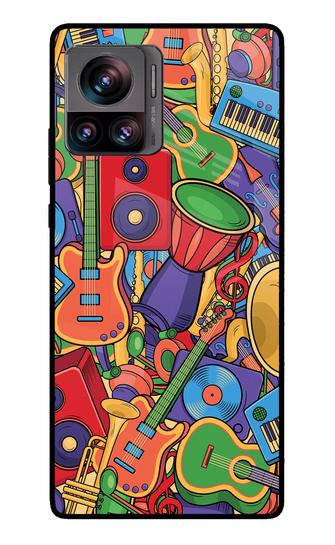 Music Instrument Doodle Moto Edge 30 Ultra Glass Case Back Cover by Casekaro
