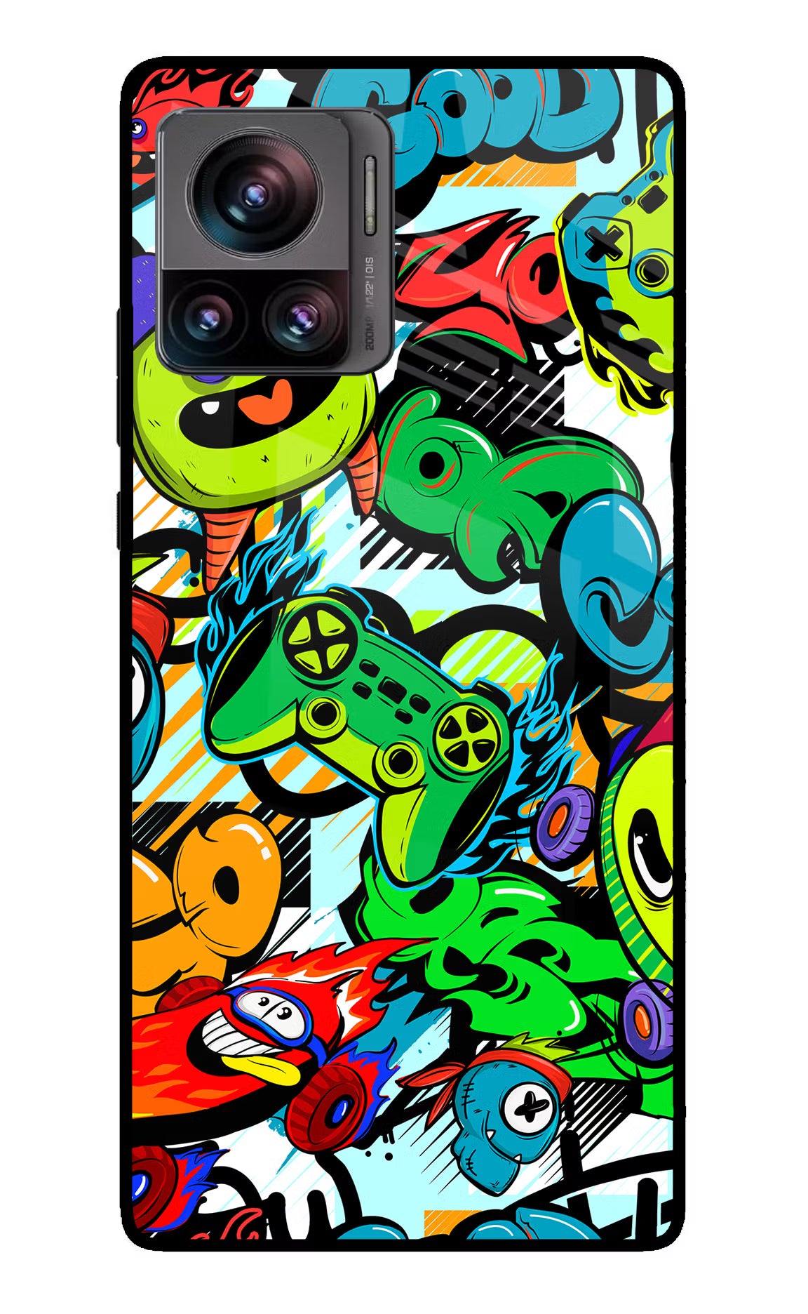 Game Doodle Moto Edge 30 Ultra Glass Case - Game Doodle Moto Edge 30 Ultra Glass Case Game Doodle Moto Edge 30 Ultra Glass Case
