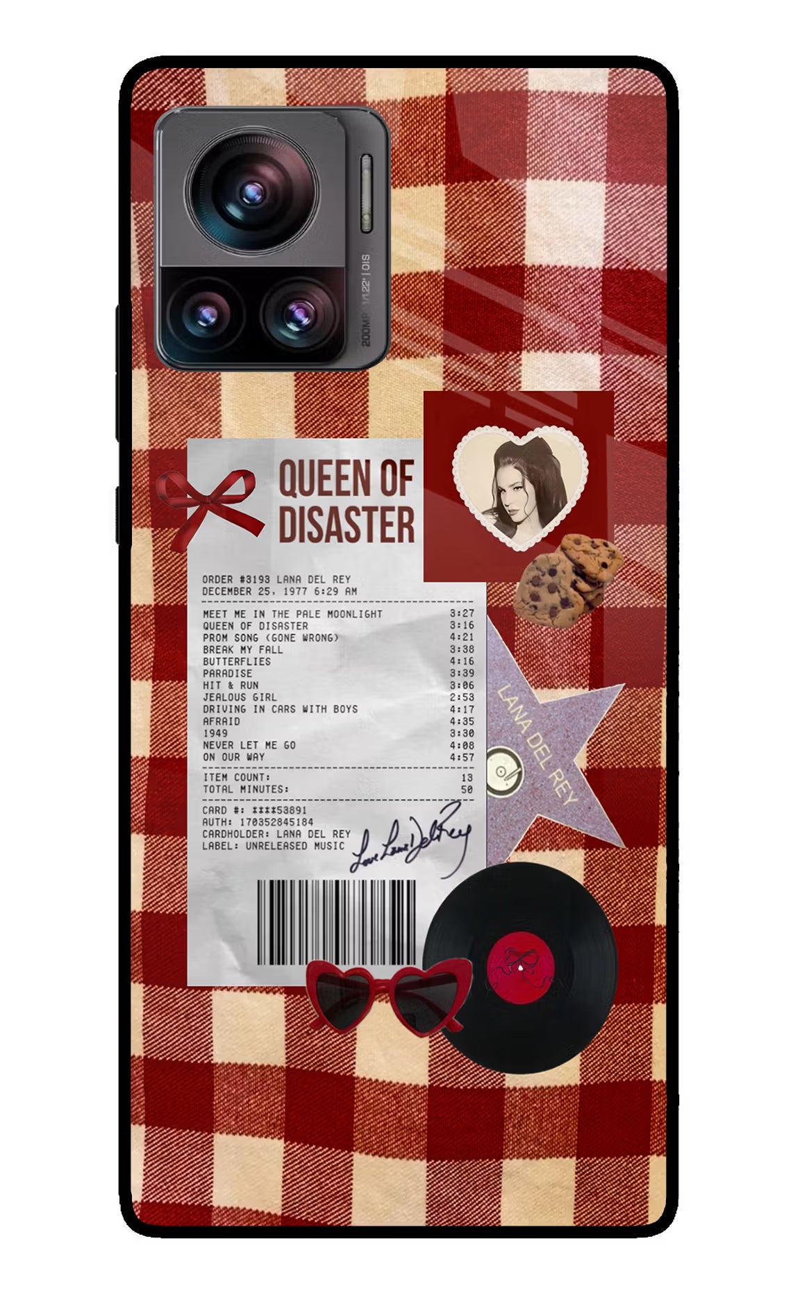 Queen of Disaster Moto Edge 30 Ultra Back Cover - Queen of Disaster Moto Edge 30 Ultra Glass Case Back Cover by Casekaro Queen of Disaster Moto Edge 30 Ultra Glass Case Back Cover by Casekaro