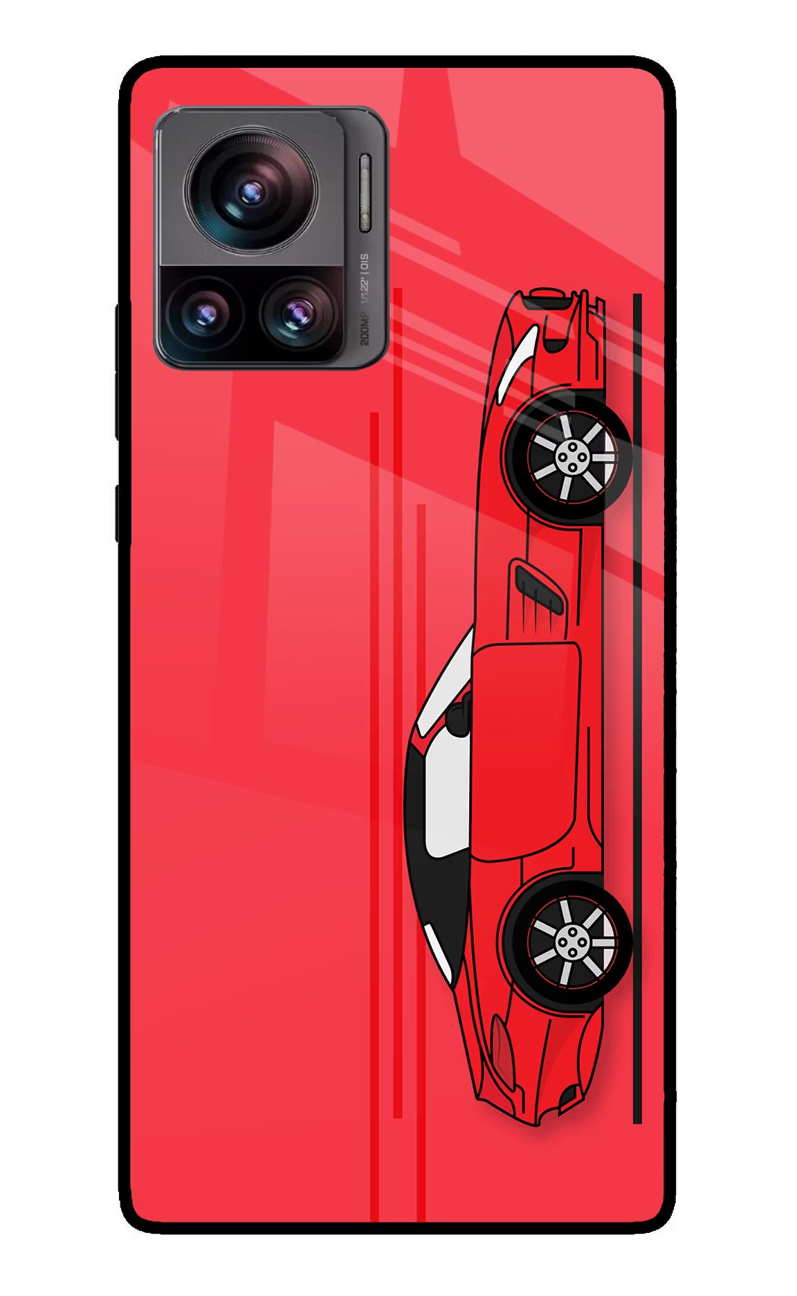 Red Velocity Moto Edge 30 Ultra Glass Case Back Cover by Casekaro