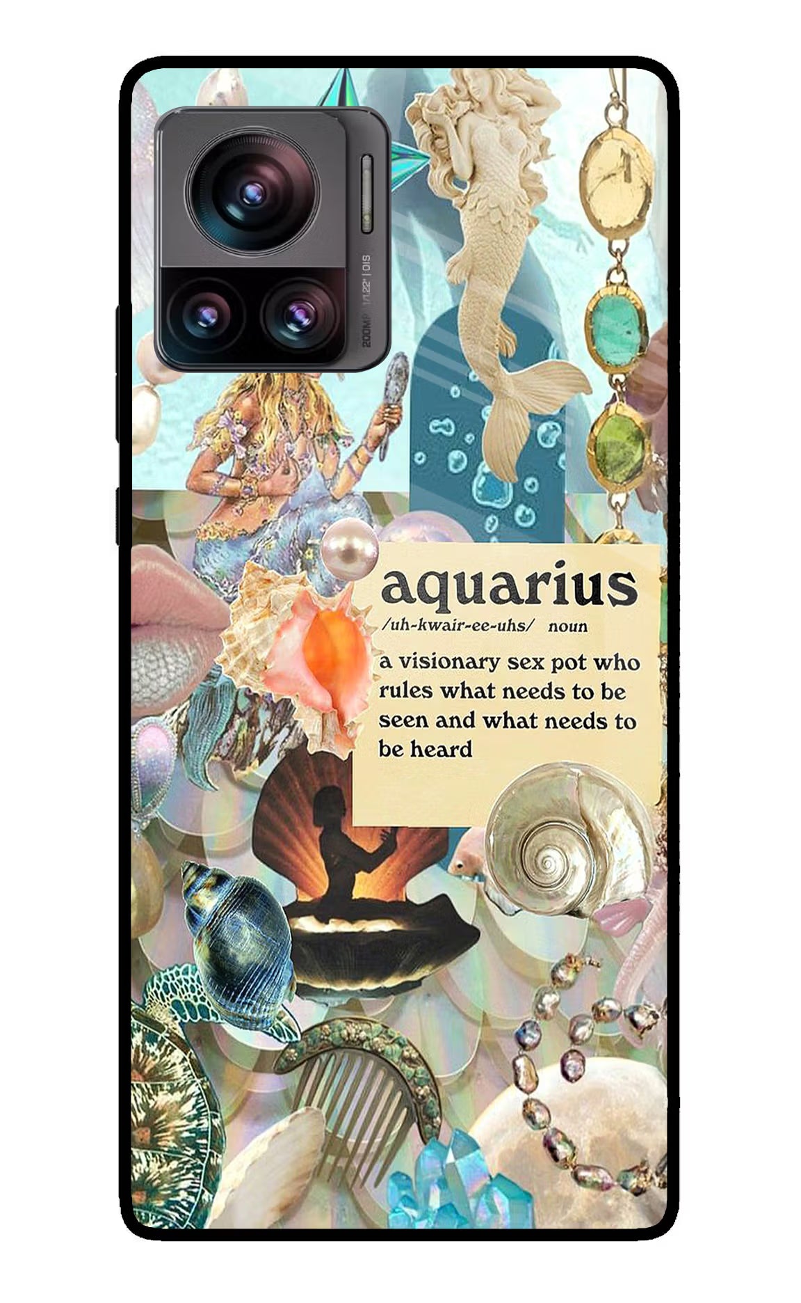 Aquarius Zodiac Moto Edge 30 Ultra Back Cover - Aquarius Zodiac Moto Edge 30 Ultra Glass Case Back Cover by Casekaro Aquarius Zodiac Moto Edge 30 Ultra Glass Case Back Cover by Casekaro