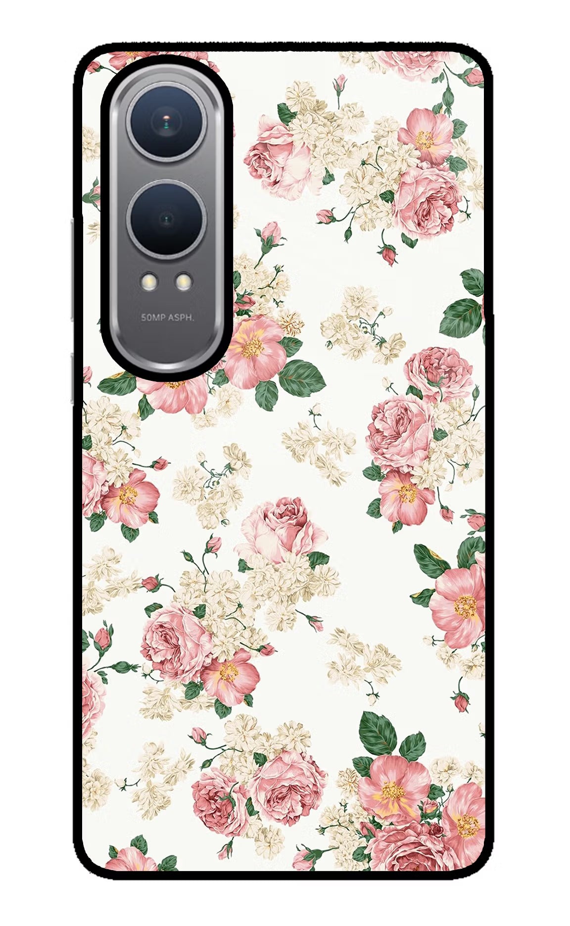 Flowers OnePlus Nord CE4 Lite Glass Case Back Cover by Casekaro