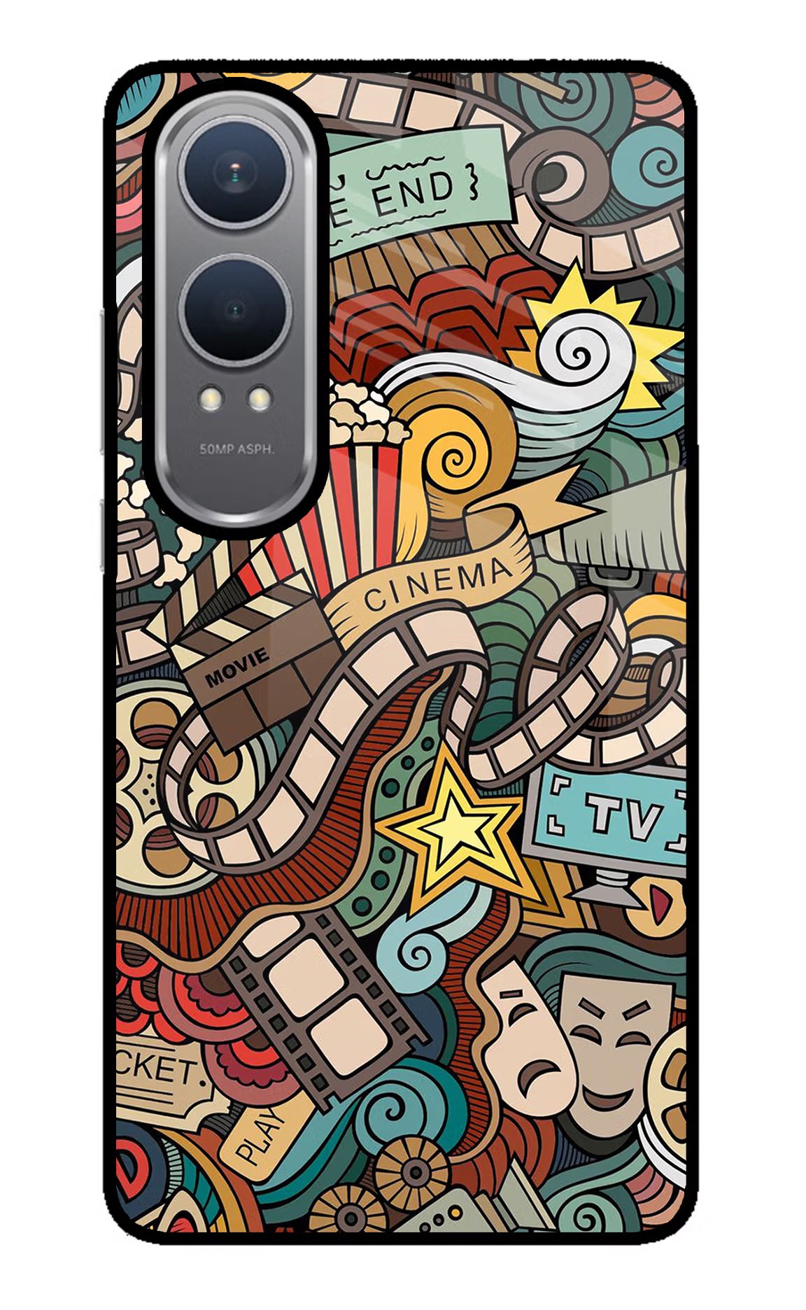 Cinema Abstract OnePlus Nord CE4 Lite Glass Case Back Cover by Casekaro