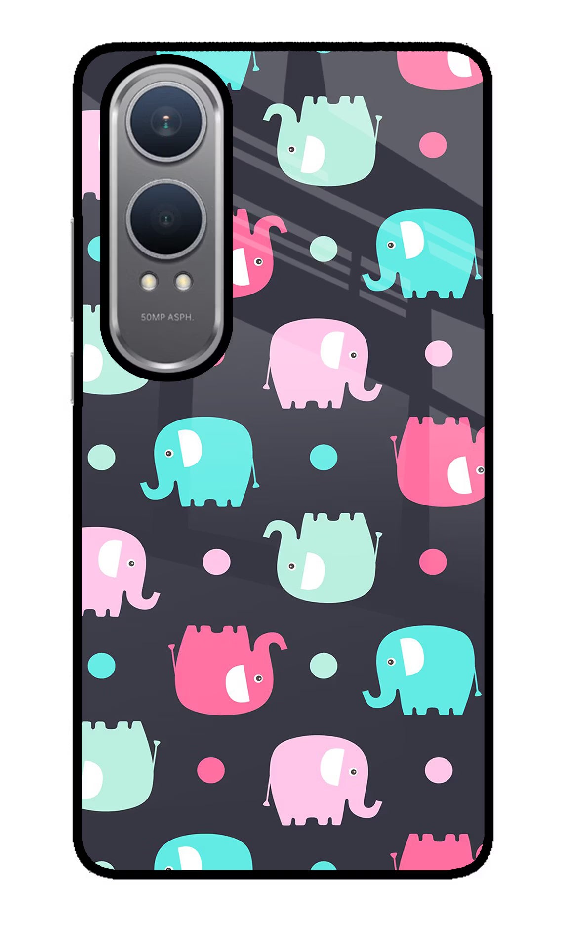 Elephants OnePlus Nord CE4 Lite Glass Case Back Cover by Casekaro
