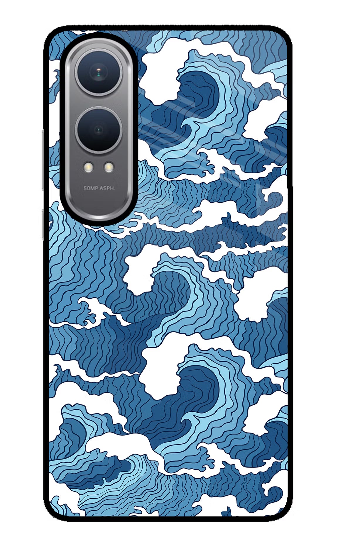 Blue Waves OnePlus Nord CE4 Lite Glass Case - Blue Waves OnePlus Nord CE4 Lite Glass Case Blue Waves OnePlus Nord CE4 Lite Glass Case
