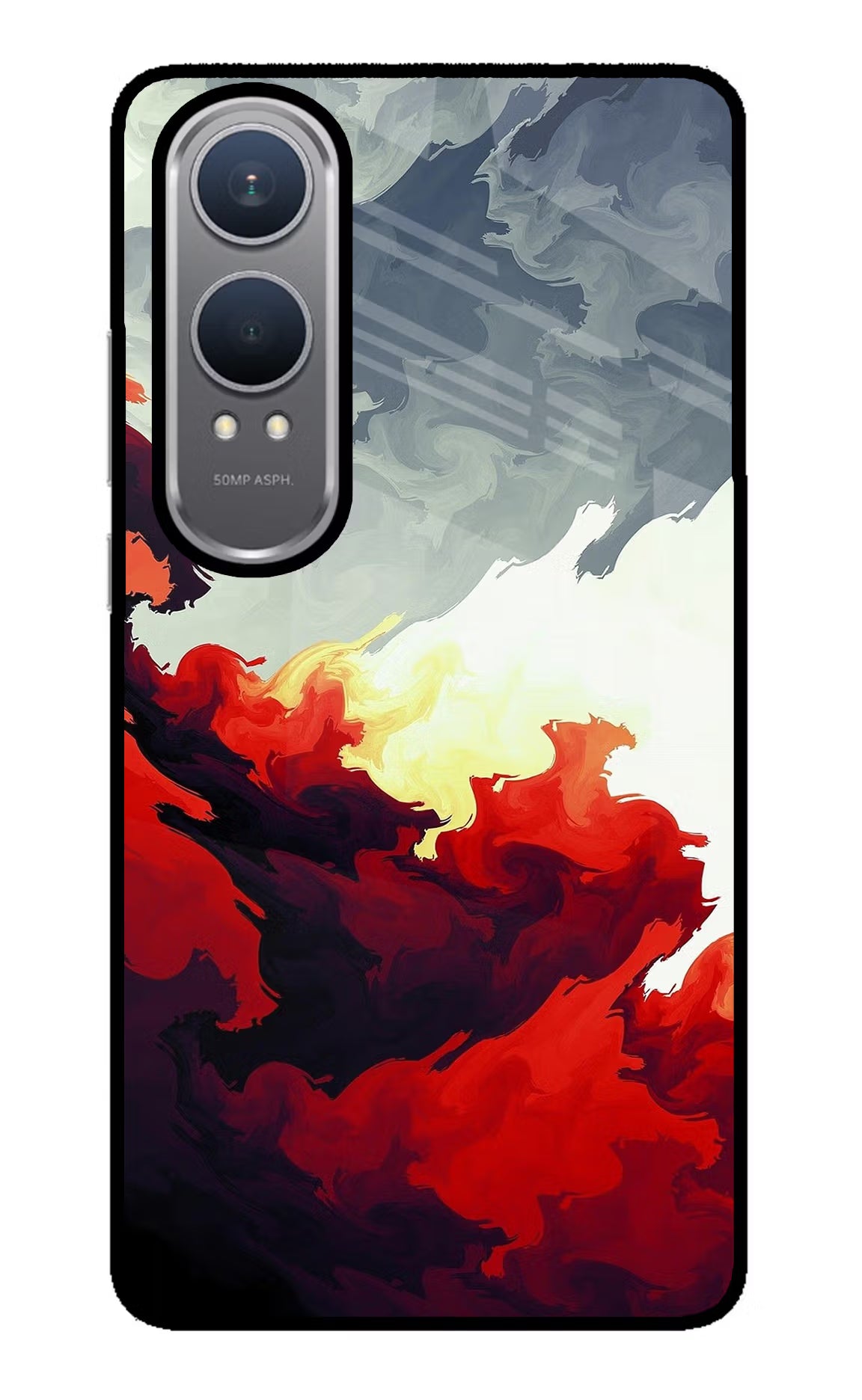 Fire Cloud OnePlus Nord CE4 Lite Glass Case Back Cover by Casekaro