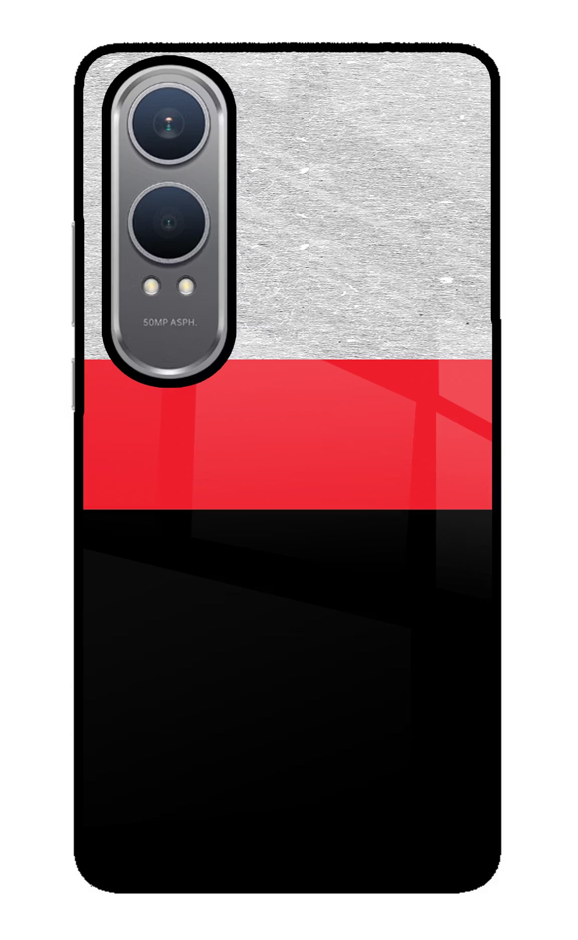 Tri Color Pattern OnePlus Nord CE4 Lite Back Cover - Tri Color Pattern OnePlus Nord CE4 Lite Glass Case Back Cover by Casekaro Tri Color Pattern OnePlus Nord CE4 Lite Glass Case Back Cover by Casekaro