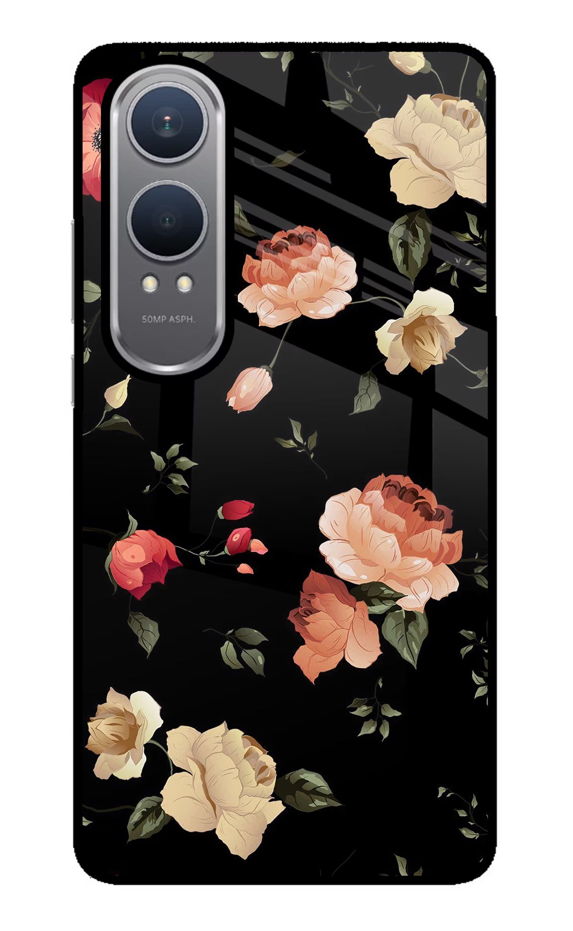 Flowers OnePlus Nord CE4 Lite Glass Case Back Cover by Casekaro