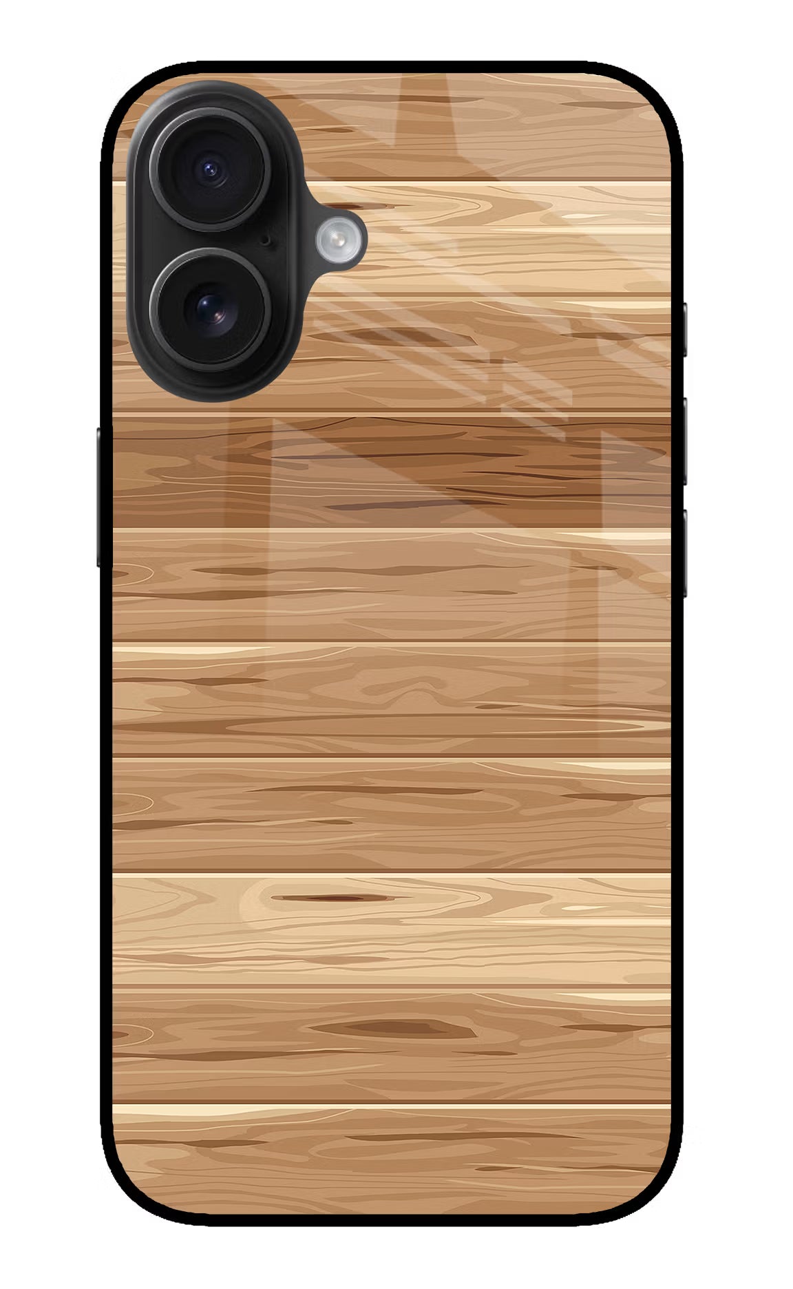 Wooden Vector iPhone 16 Glass Case - Wooden Vector iPhone 16 Glass Case Wooden Vector iPhone 16 Glass Case