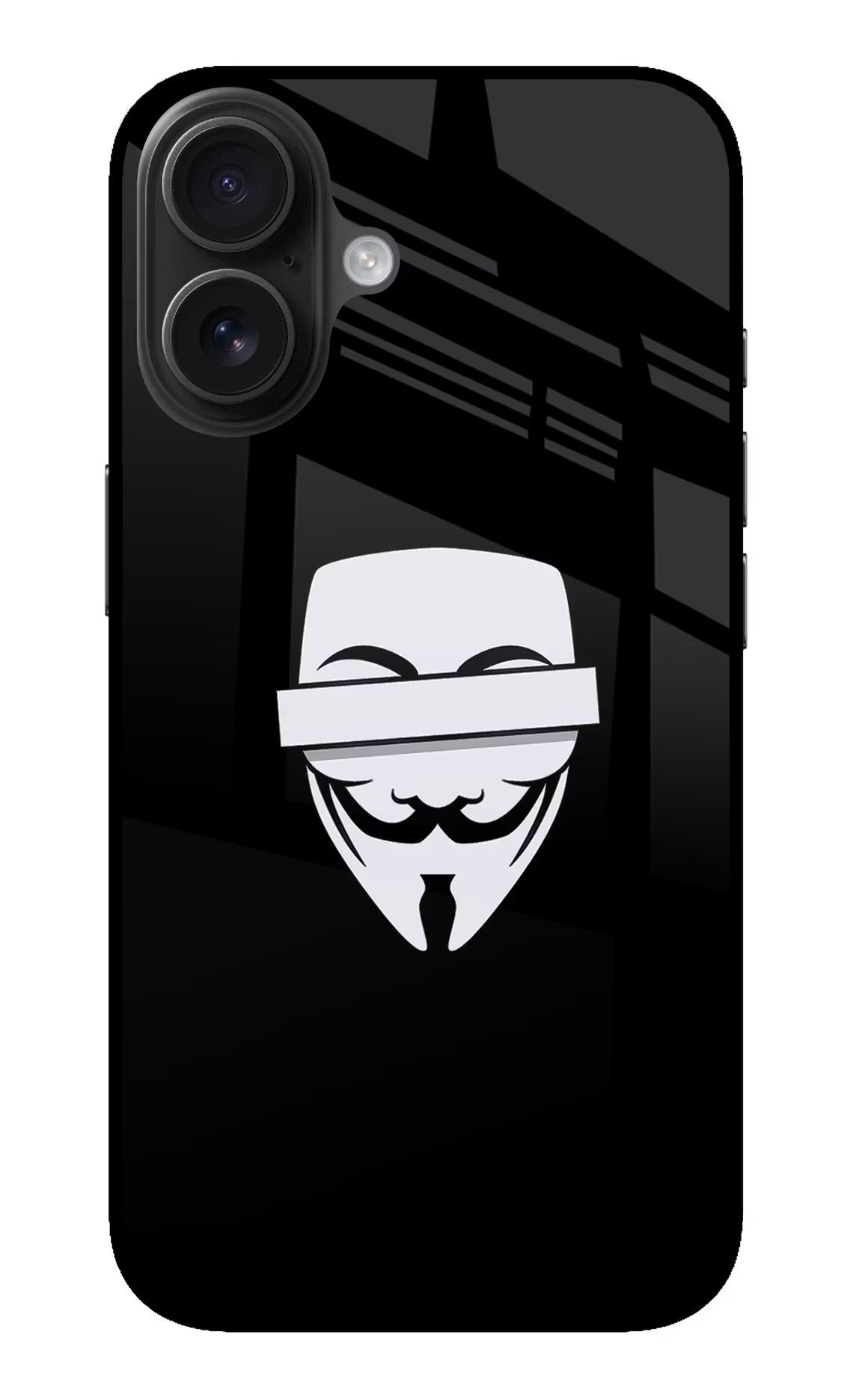Anonymous Face iPhone 16 Glass Case - Anonymous Face iPhone 16 Glass Case Anonymous Face iPhone 16 Glass Case