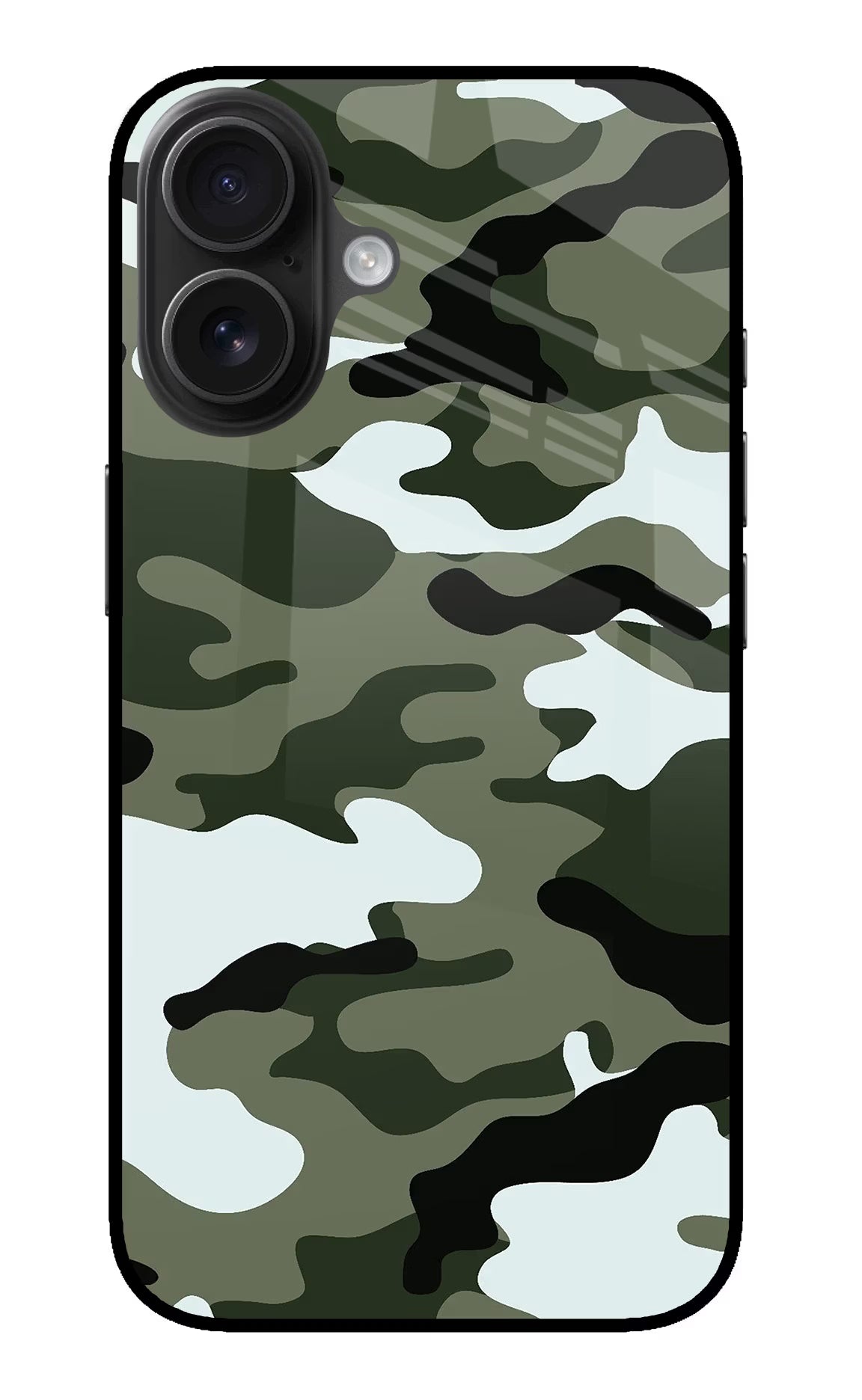Camouflage iPhone 16 Glass Case - Camouflage iPhone 16 Glass Case Camouflage iPhone 16 Glass Case