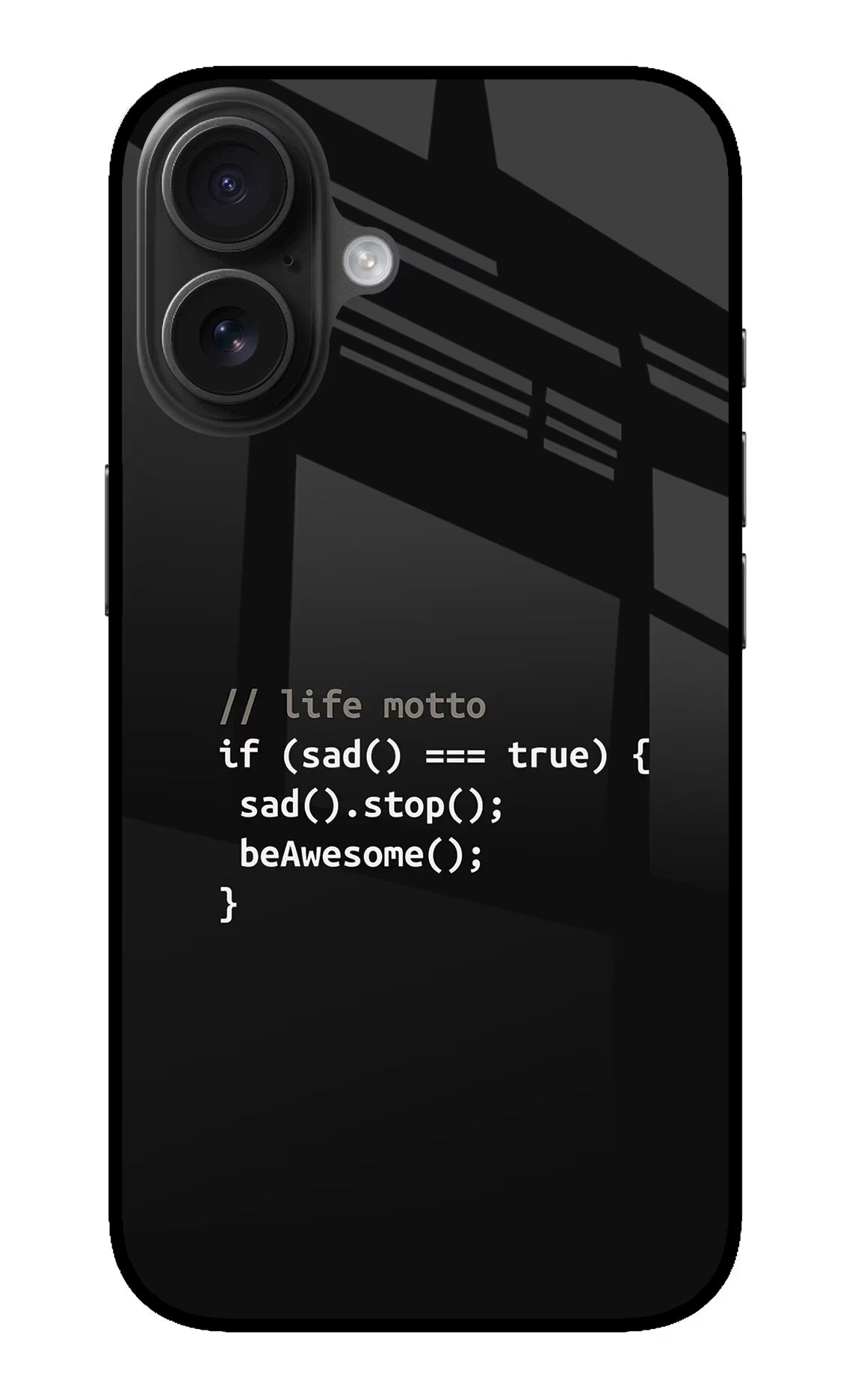 Life Motto Code iPhone 16 Glass Case - Life Motto Code iPhone 16 Glass Case Life Motto Code iPhone 16 Glass Case