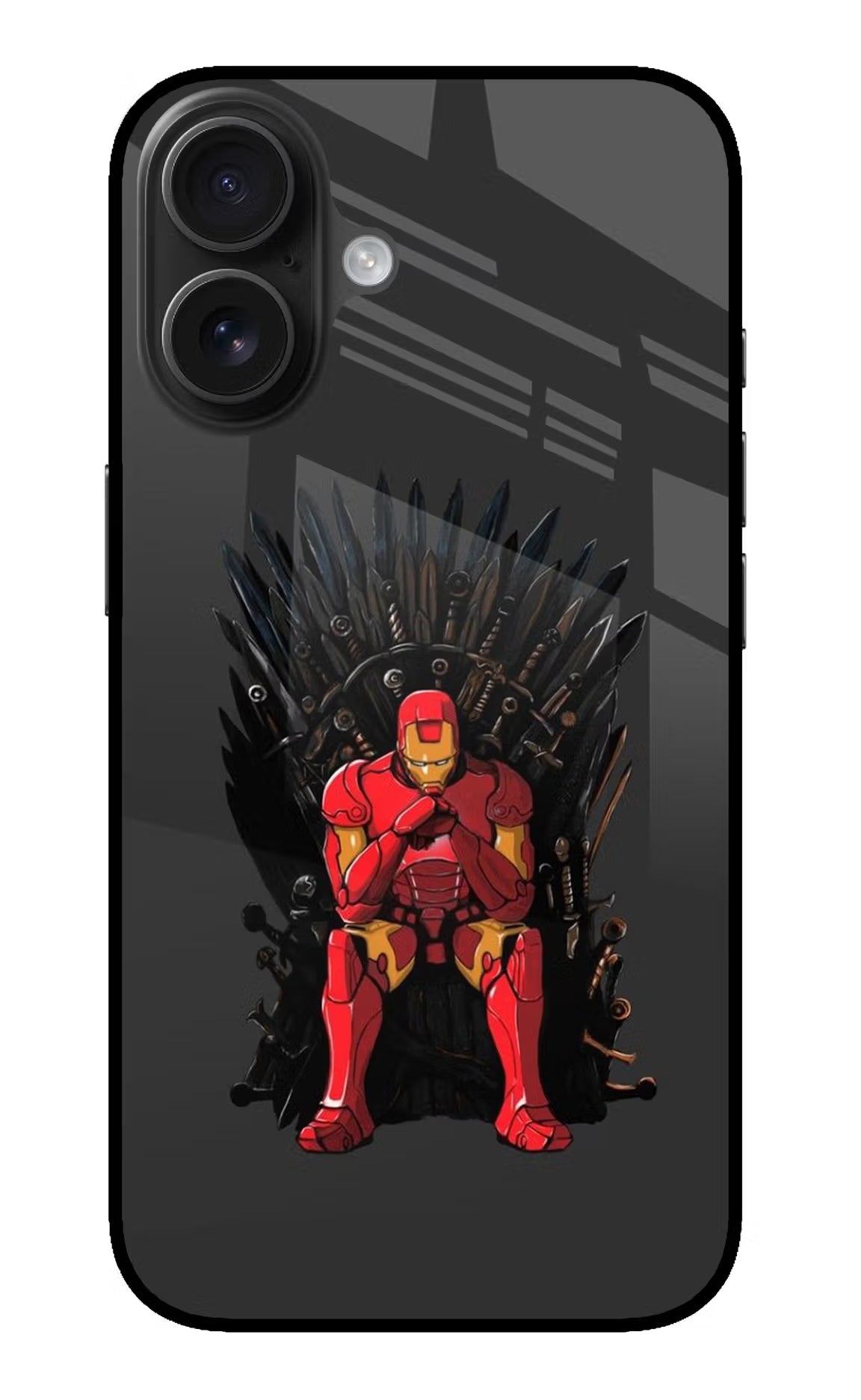 Ironman Throne iPhone 16 Glass Case - Ironman Throne iPhone 16 Glass Case Ironman Throne iPhone 16 Glass Case