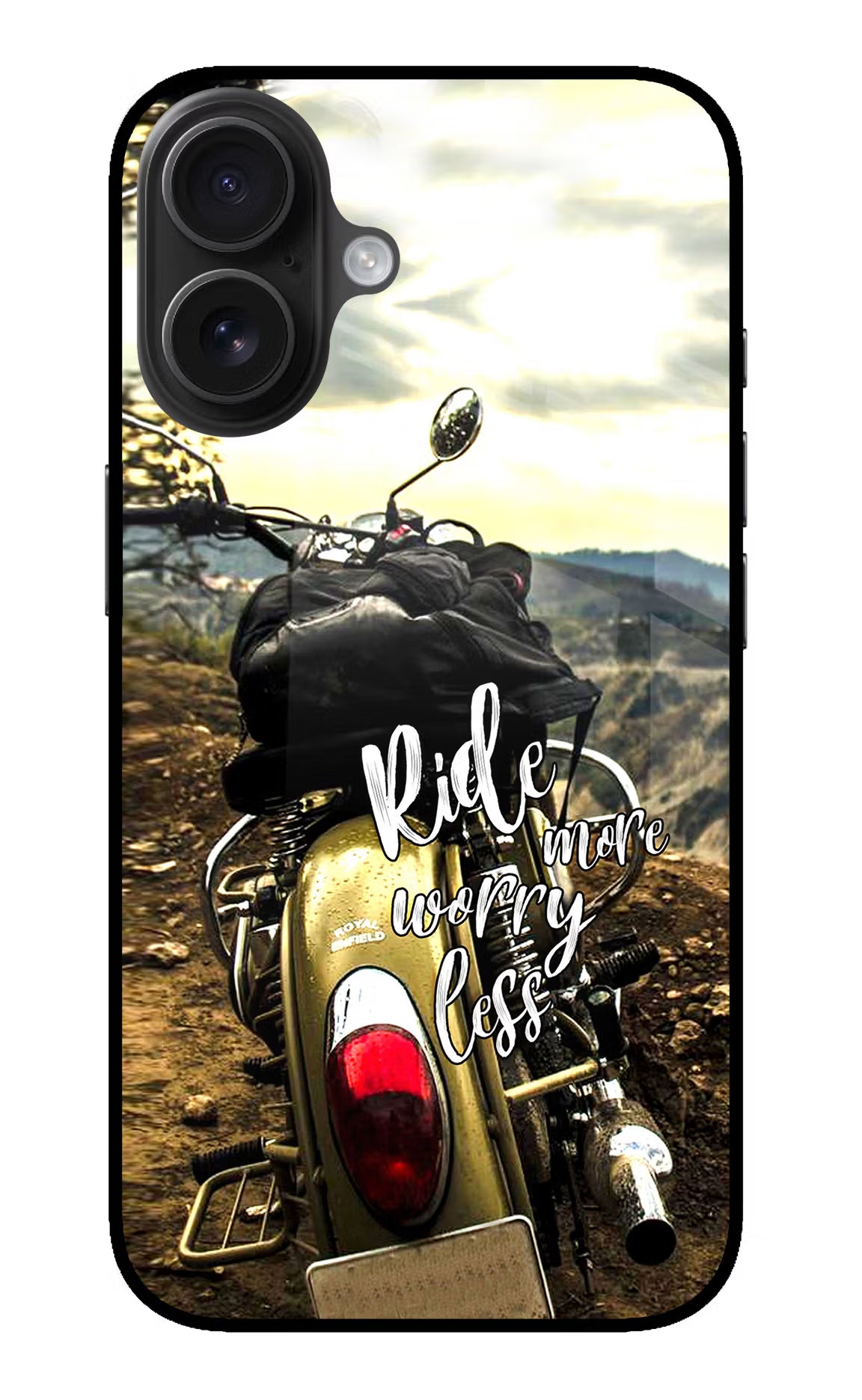 Ride More Worry Less iPhone 16 Glass Case - Ride More Worry Less iPhone 16 Glass Case Ride More Worry Less iPhone 16 Glass Case