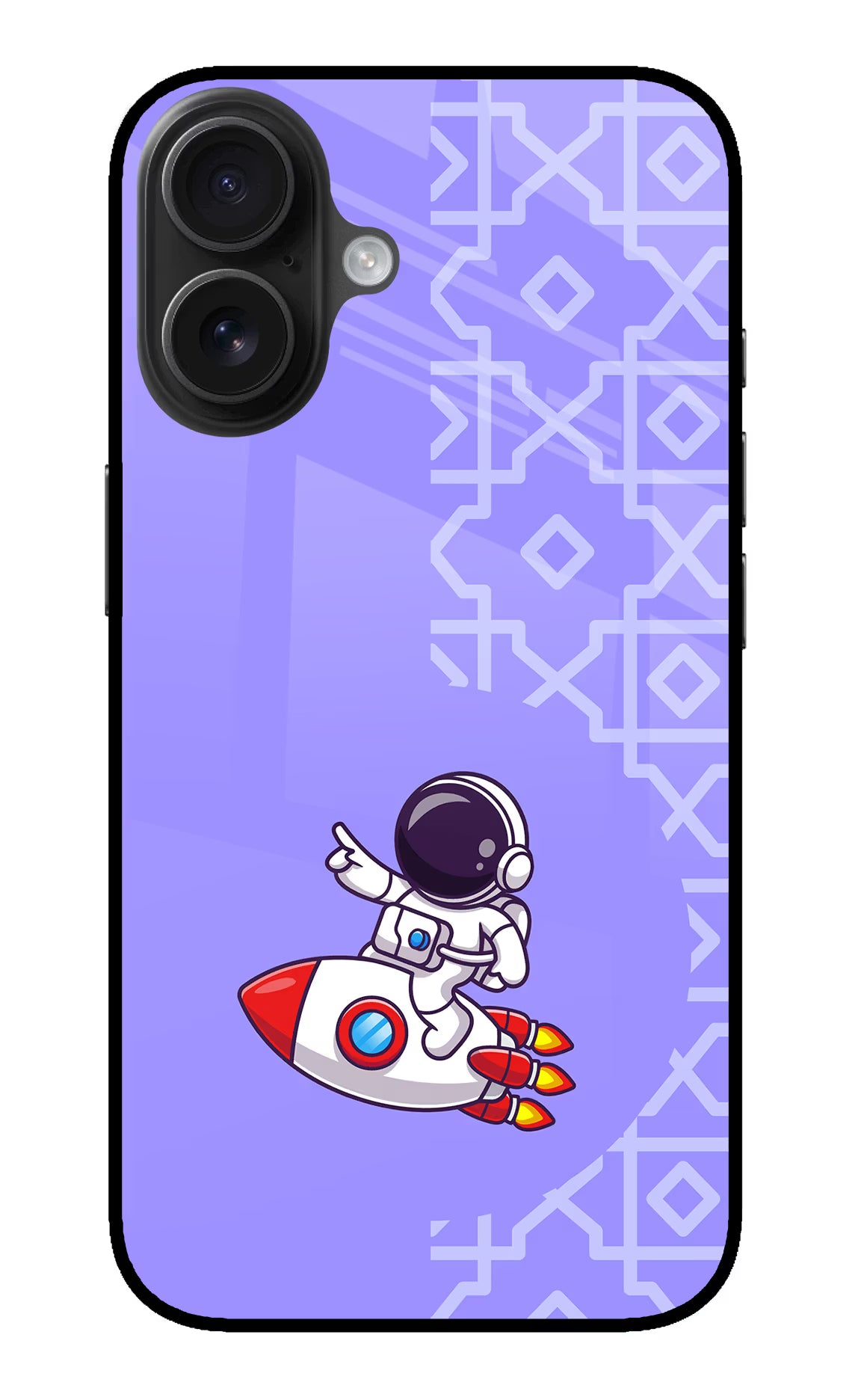 Cute Astronaut iPhone 16 Glass Case - Cute Astronaut iPhone 16 Glass Case Cute Astronaut iPhone 16 Glass Case