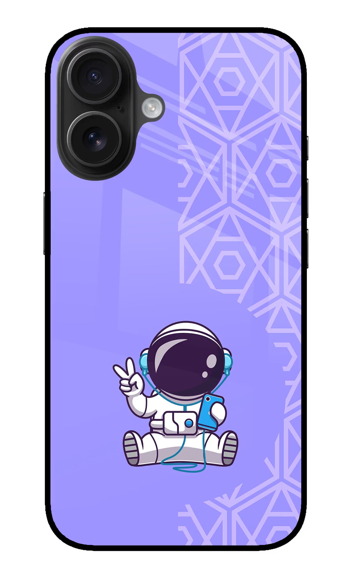 Cute Astronaut Chilling iPhone 16 Glass Case - Cute Astronaut Chilling iPhone 16 Glass Case Cute Astronaut Chilling iPhone 16 Glass Case