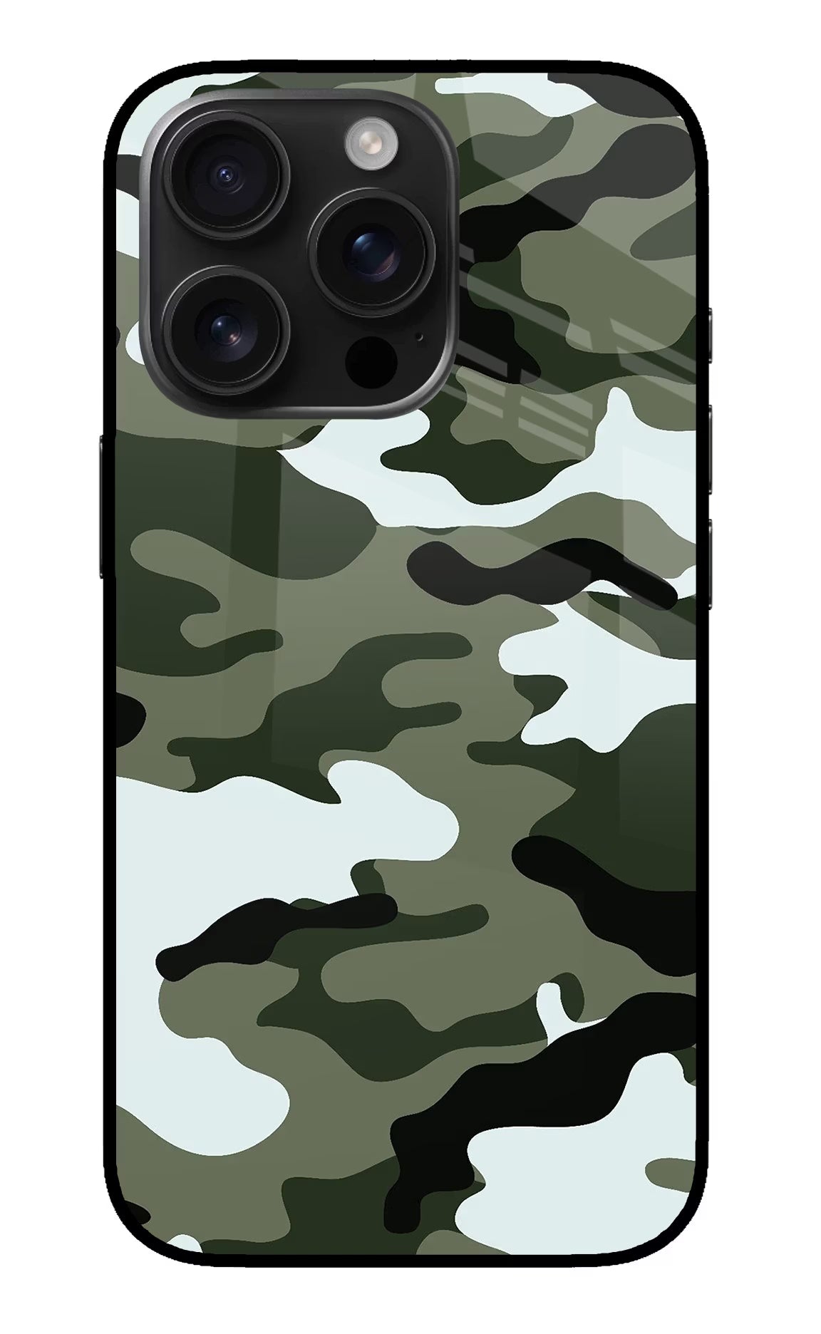 Camouflage iPhone 16 Pro Glass Case - Camouflage iPhone 16 Pro Glass Case Camouflage iPhone 16 Pro Glass Case
