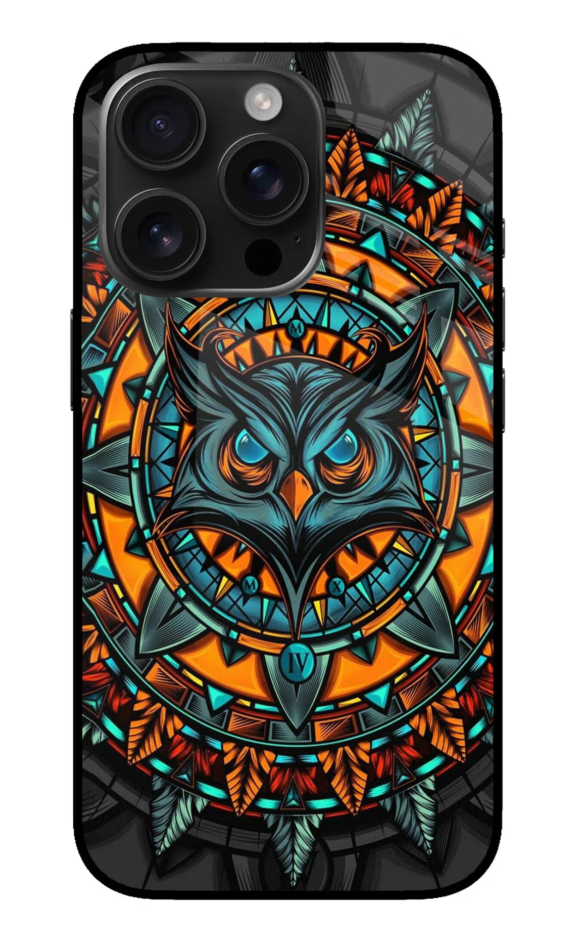 Angry Owl Art iPhone 16 Pro Glass Case - Angry Owl Art iPhone 16 Pro Glass Case Angry Owl Art iPhone 16 Pro Glass Case
