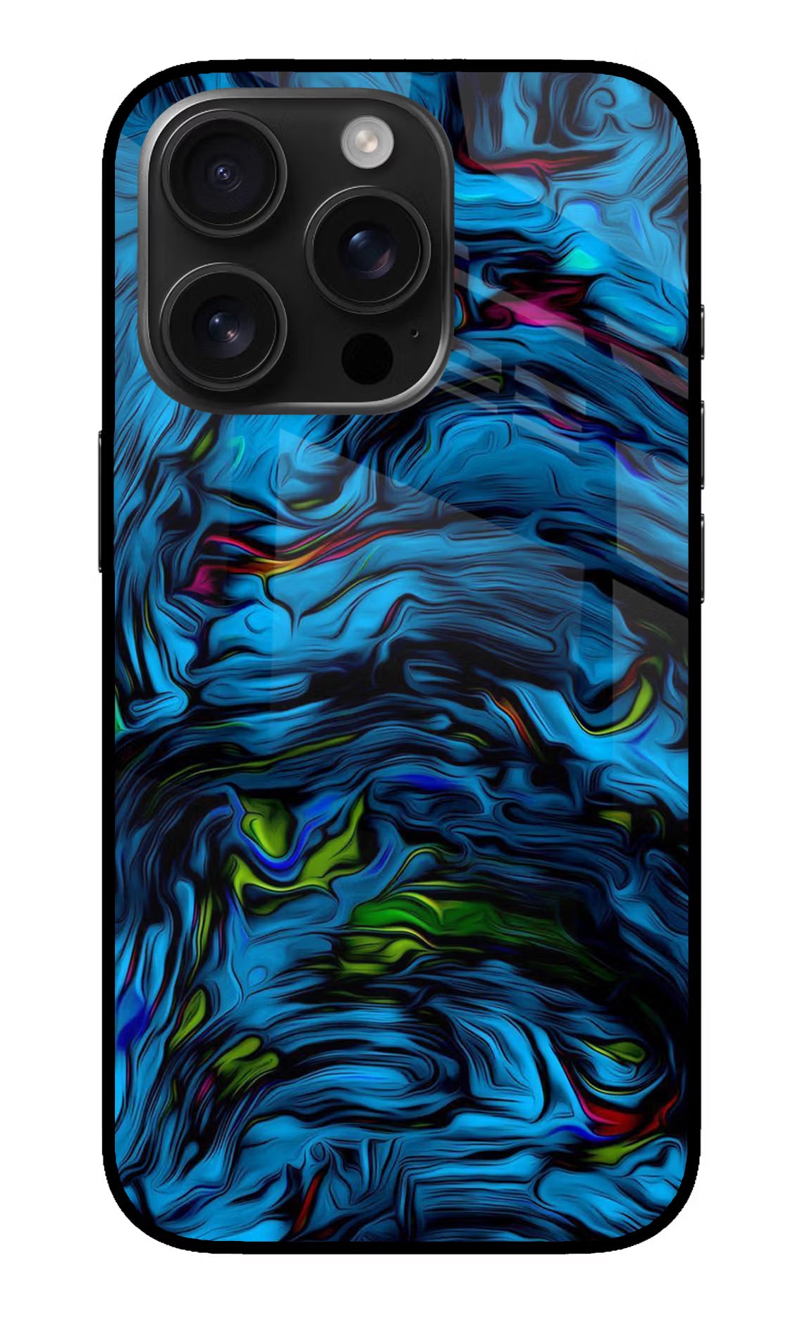 Dark Blue Abstract iPhone 16 Pro Glass Case - Dark Blue Abstract iPhone 16 Pro Glass Case Dark Blue Abstract iPhone 16 Pro Glass Case