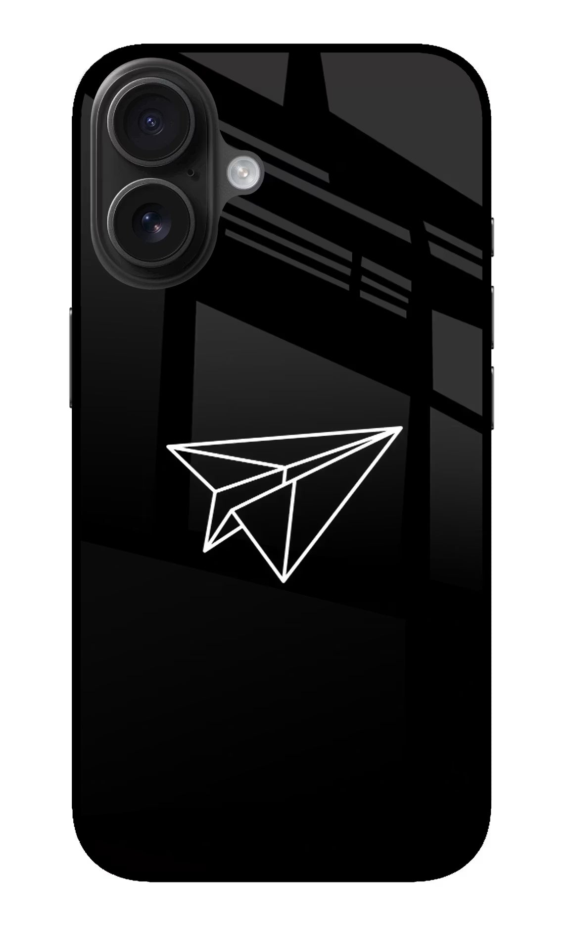 Paper Plane White iPhone 16 Plus Glass Case - Paper Plane White iPhone 16 Plus Glass Case Paper Plane White iPhone 16 Plus Glass Case