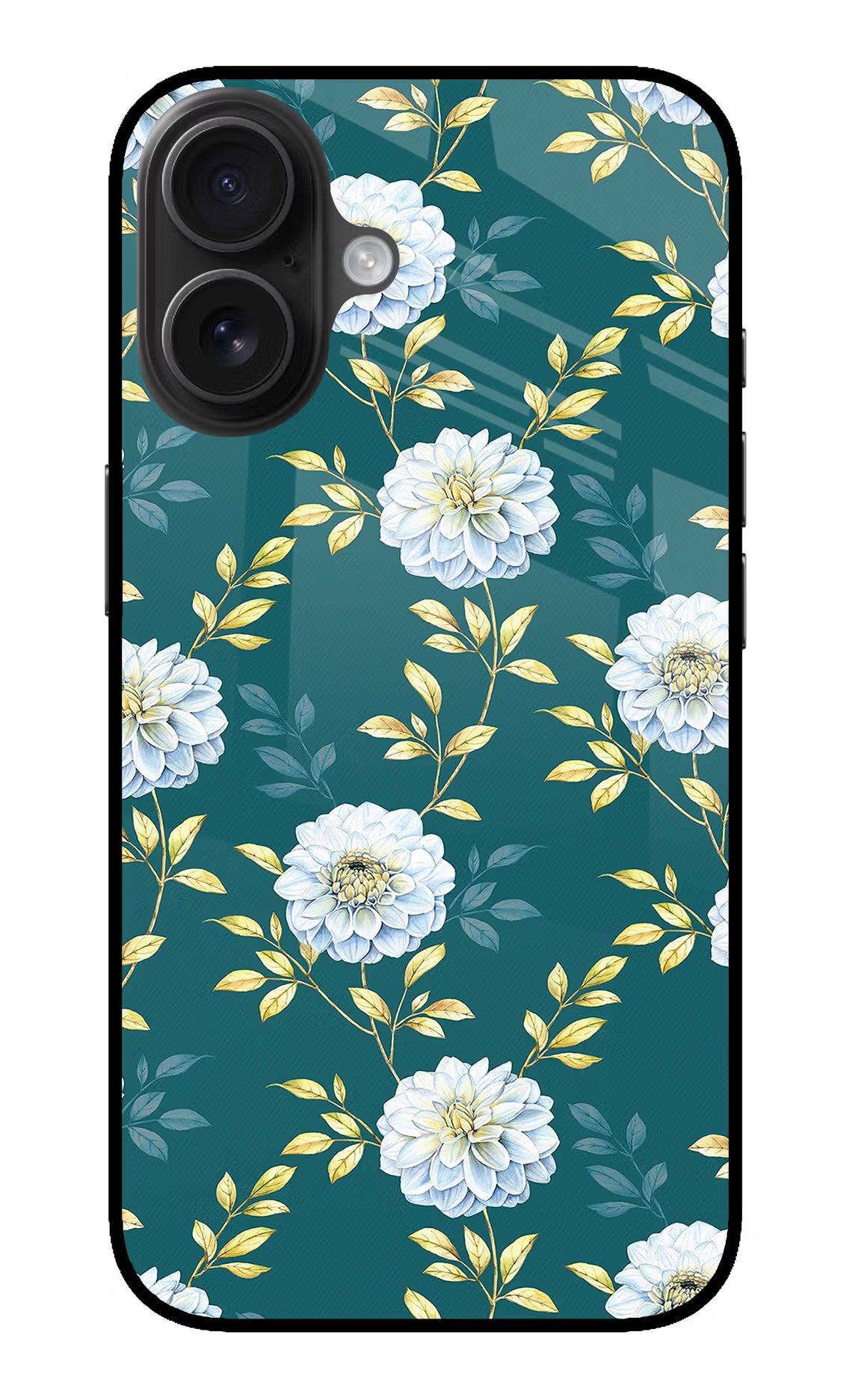 Flowers iPhone 16 Plus Glass Case - Flowers iPhone 16 Plus Glass Case Flowers iPhone 16 Plus Glass Case