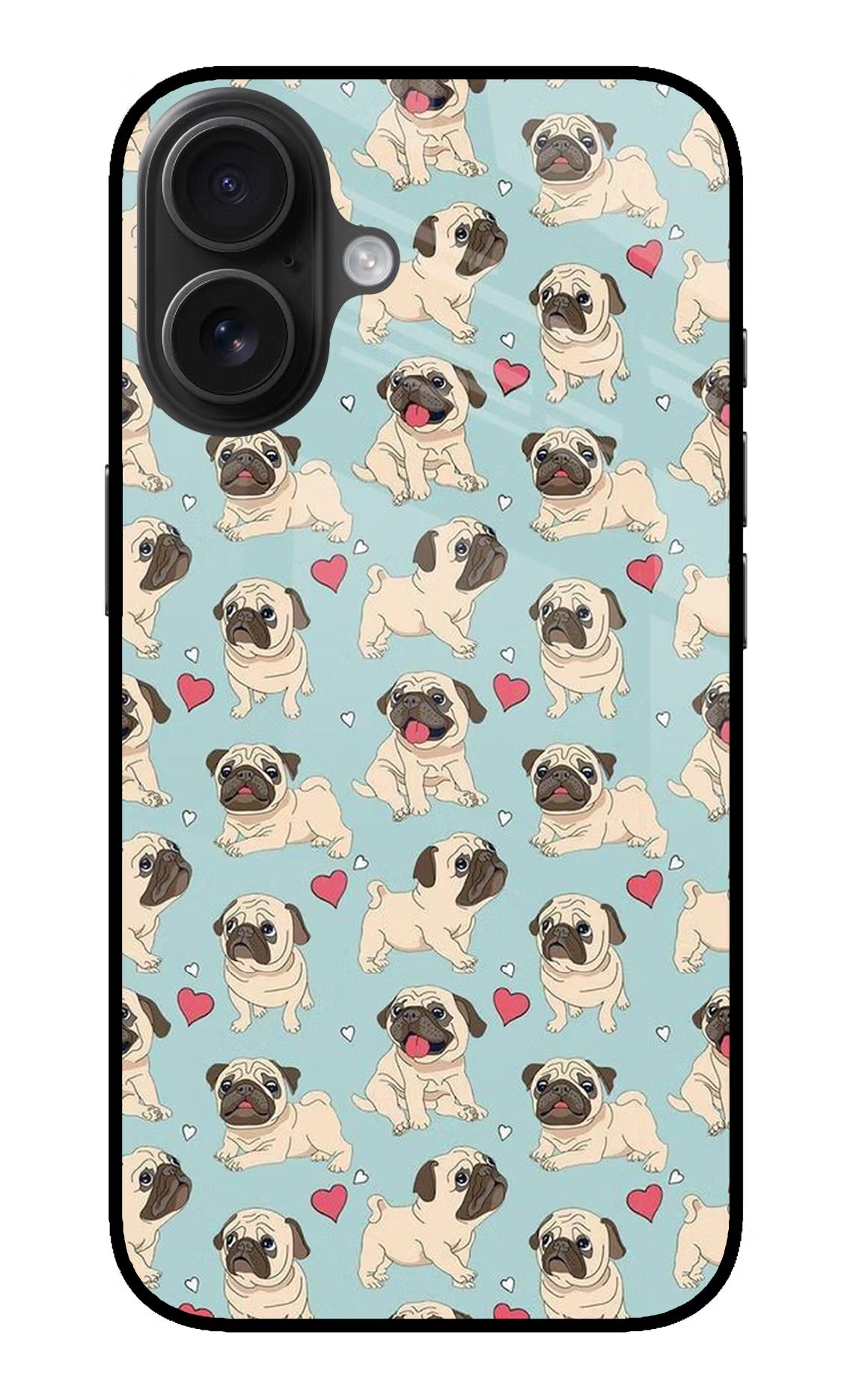 Pug Dog iPhone 16 Plus Glass Case - Pug Dog iPhone 16 Plus Glass Case Pug Dog iPhone 16 Plus Glass Case