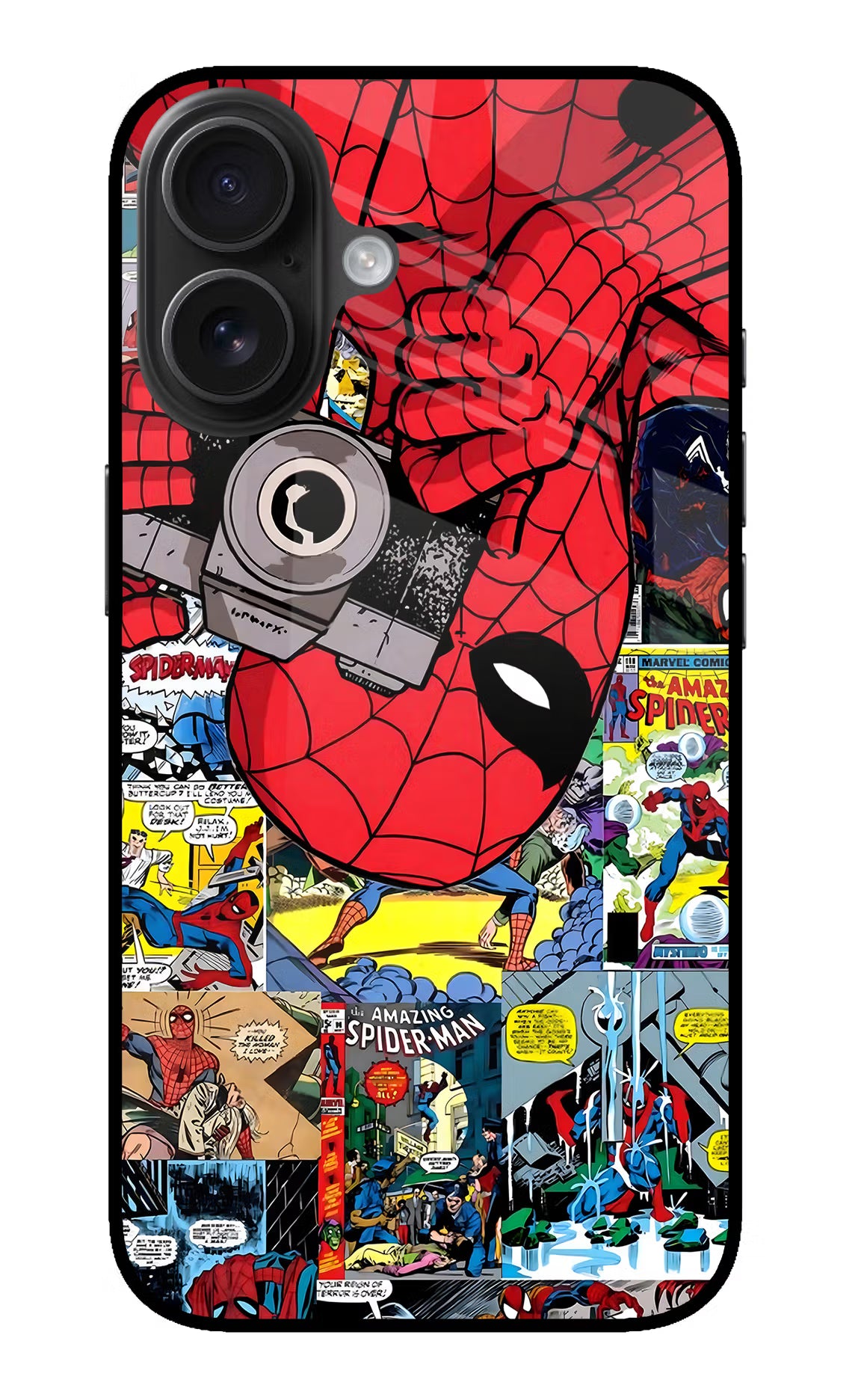 Spider Man iPhone 16 Plus Glass Case - Spider Man iPhone 16 Plus Glass Case Spider Man iPhone 16 Plus Glass Case
