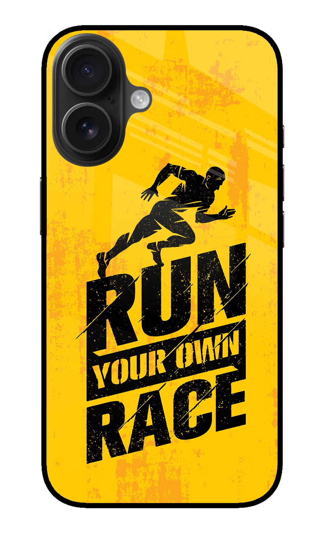 Run Your Own Race iPhone 16 Plus Glass Case - Run Your Own Race iPhone 16 Plus Glass Case Run Your Own Race iPhone 16 Plus Glass Case