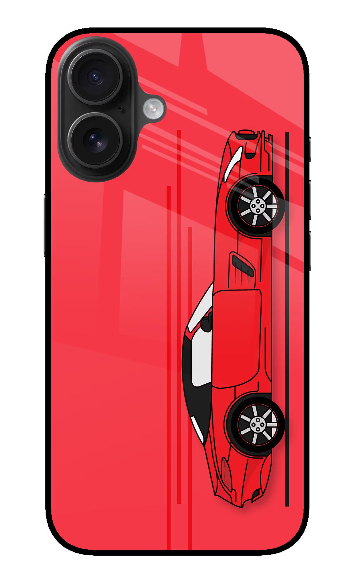 Red Velocity iPhone 16 Plus Glass Case - Red Velocity iPhone 16 Plus Glass Case Red Velocity iPhone 16 Plus Glass Case