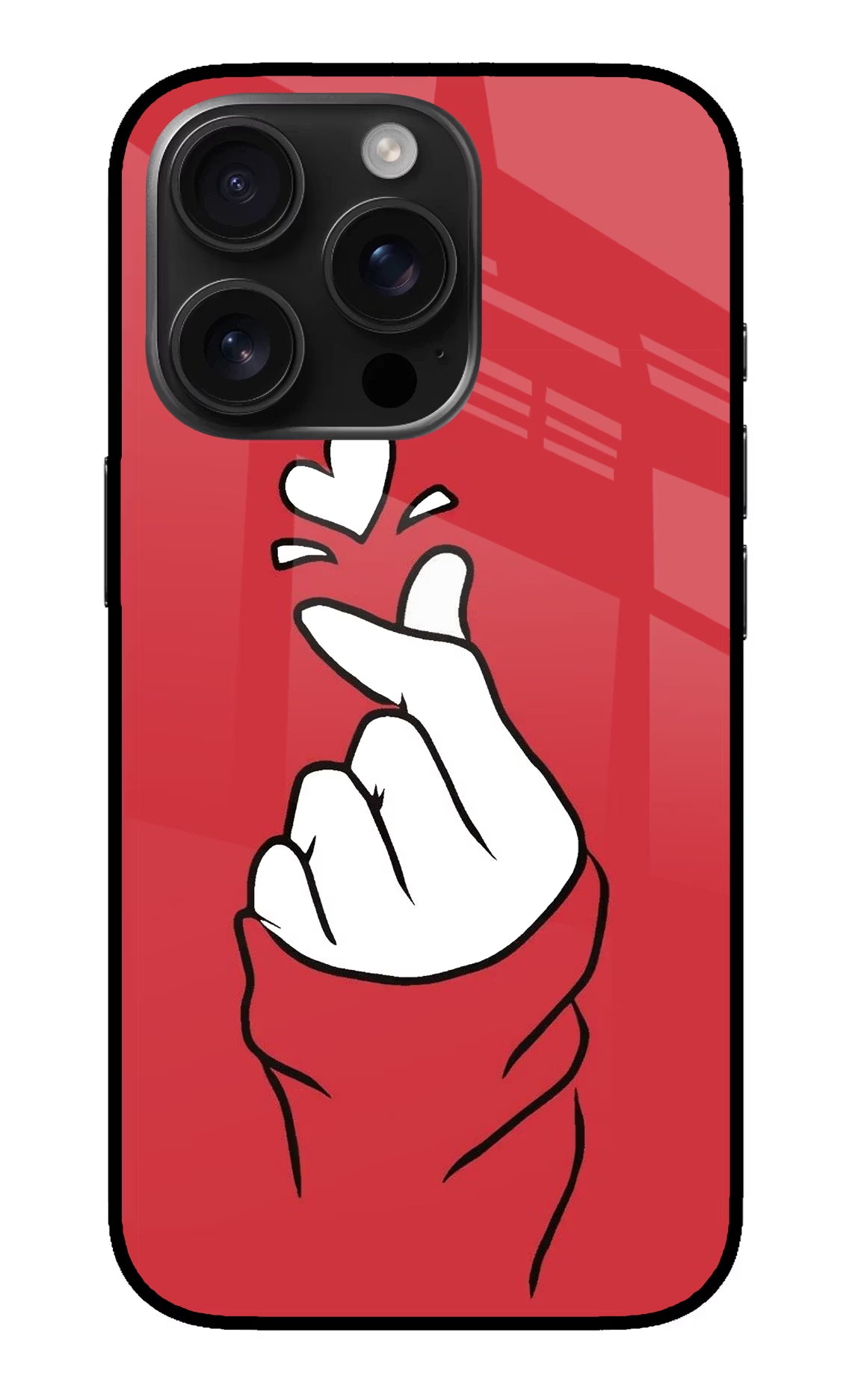 Korean Love Sign iPhone 16 Pro Max Glass Case - Korean Love Sign iPhone 16 Pro Max Glass Case Korean Love Sign iPhone 16 Pro Max Glass Case