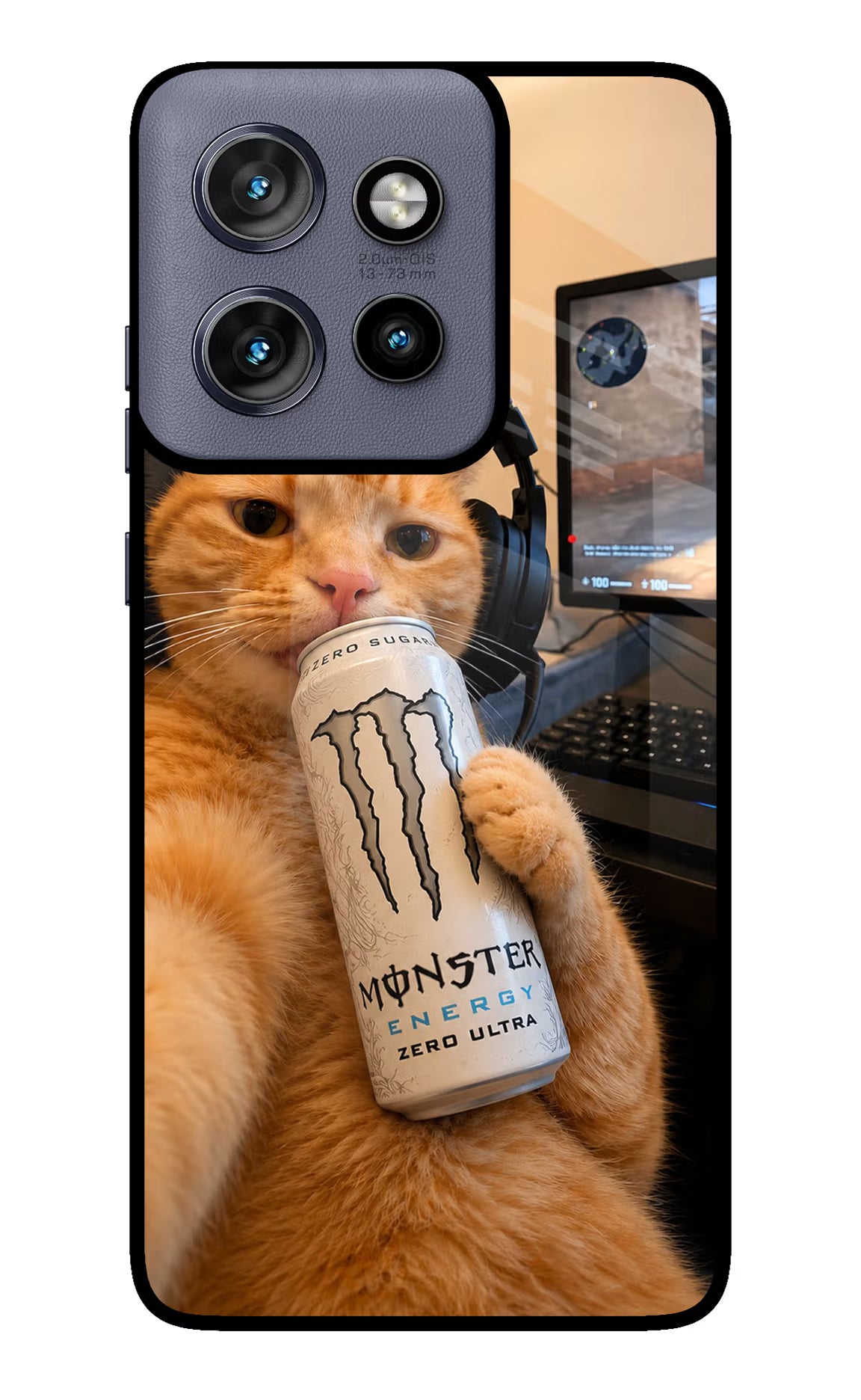 Gamer Cat Energy Moto Edge 50 Neo Glass Case - Gamer Cat Energy Moto Edge 50 Neo Glass Case Gamer Cat Energy Moto Edge 50 Neo Glass Case