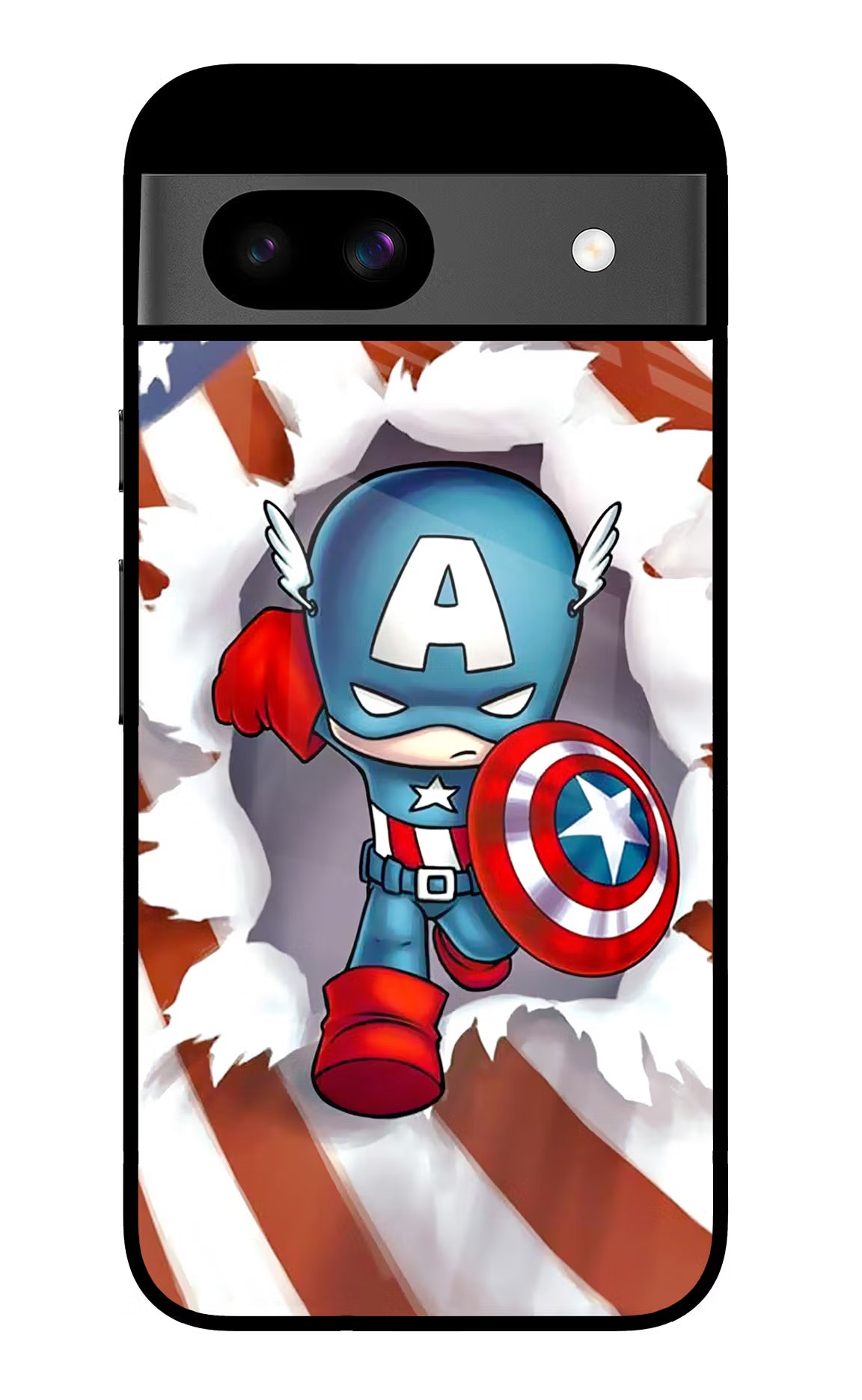 Captain America Google Pixel 8A Glass Case - Captain America Google Pixel 8A Glass Case Captain America Google Pixel 8A Glass Case